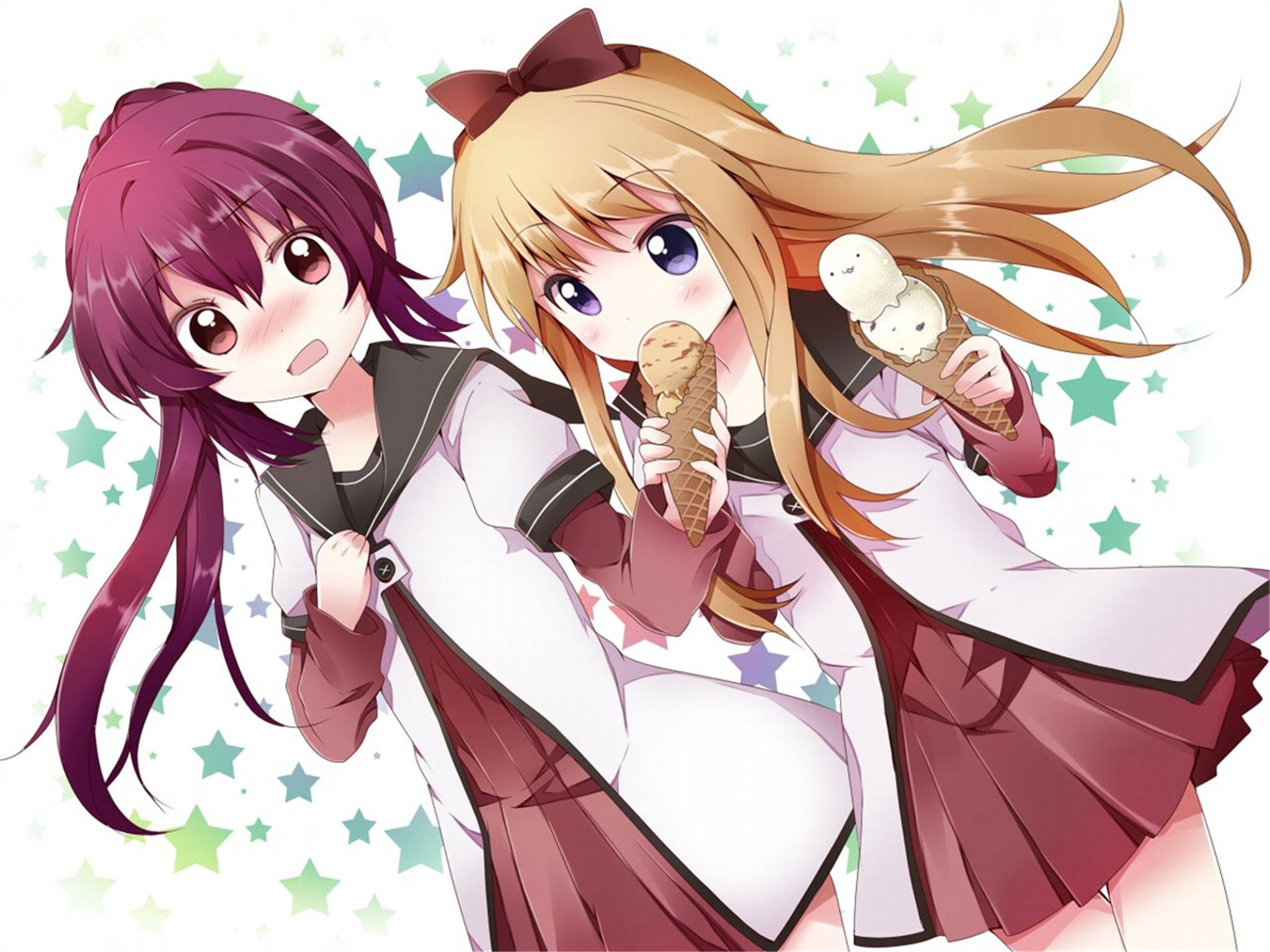 Anime Λεσβίες Ayano και Kyoko Ταπετσαρία