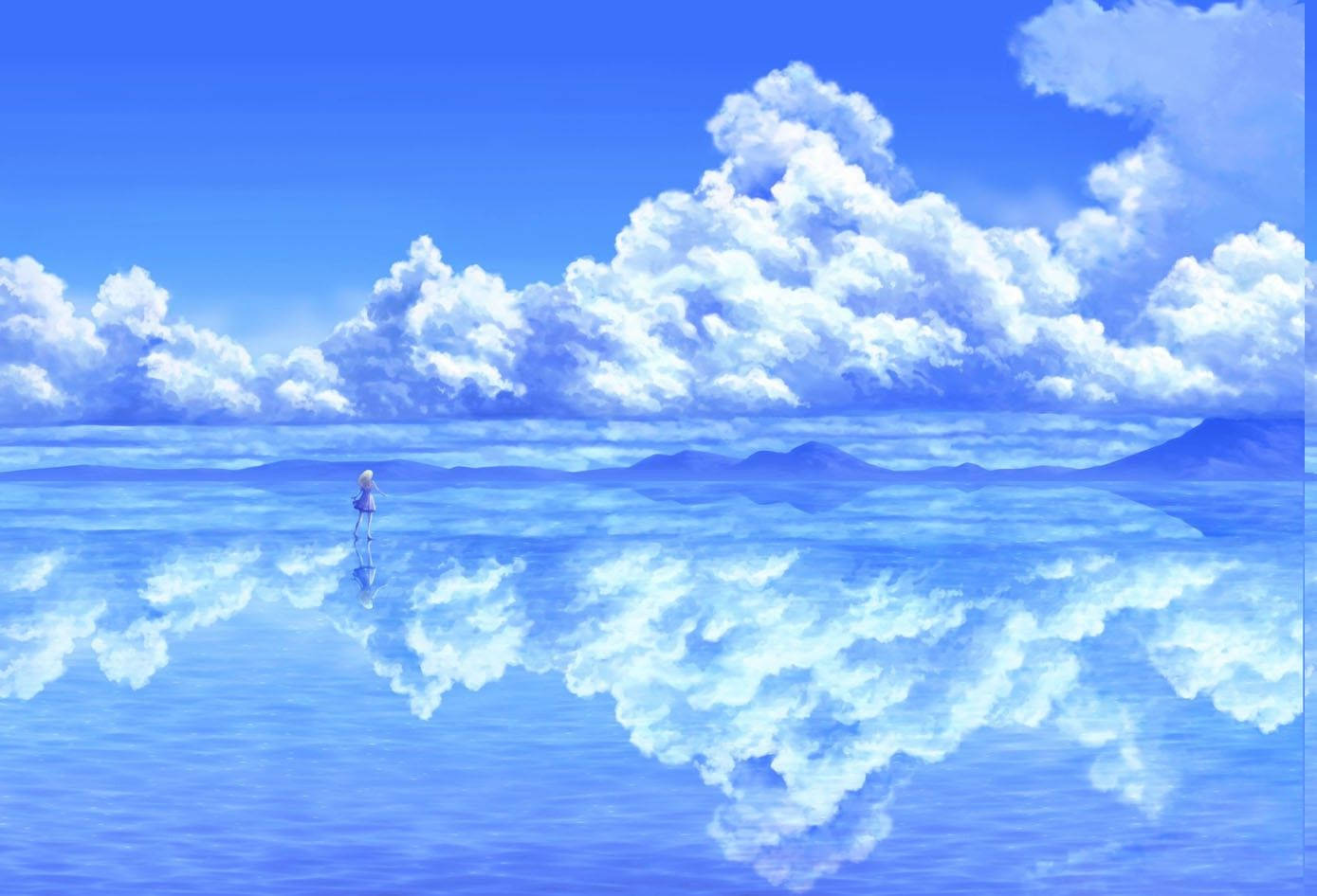 Anime Τοπίο Θάλασσα από Σύννεφα Ταπετσαρία