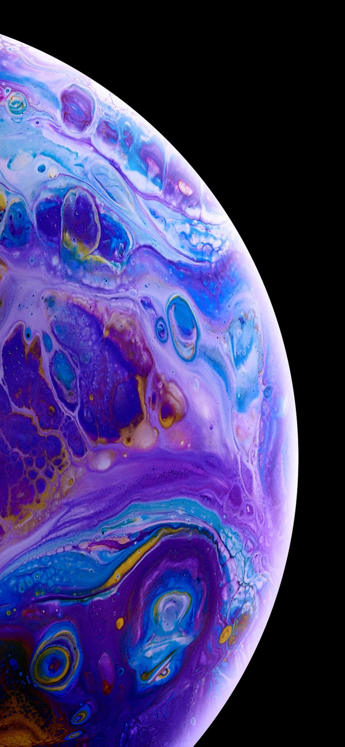 Apple iPhone XS Μωβ Μπλε Φυσαλίδα Υγρού Ταπετσαρία