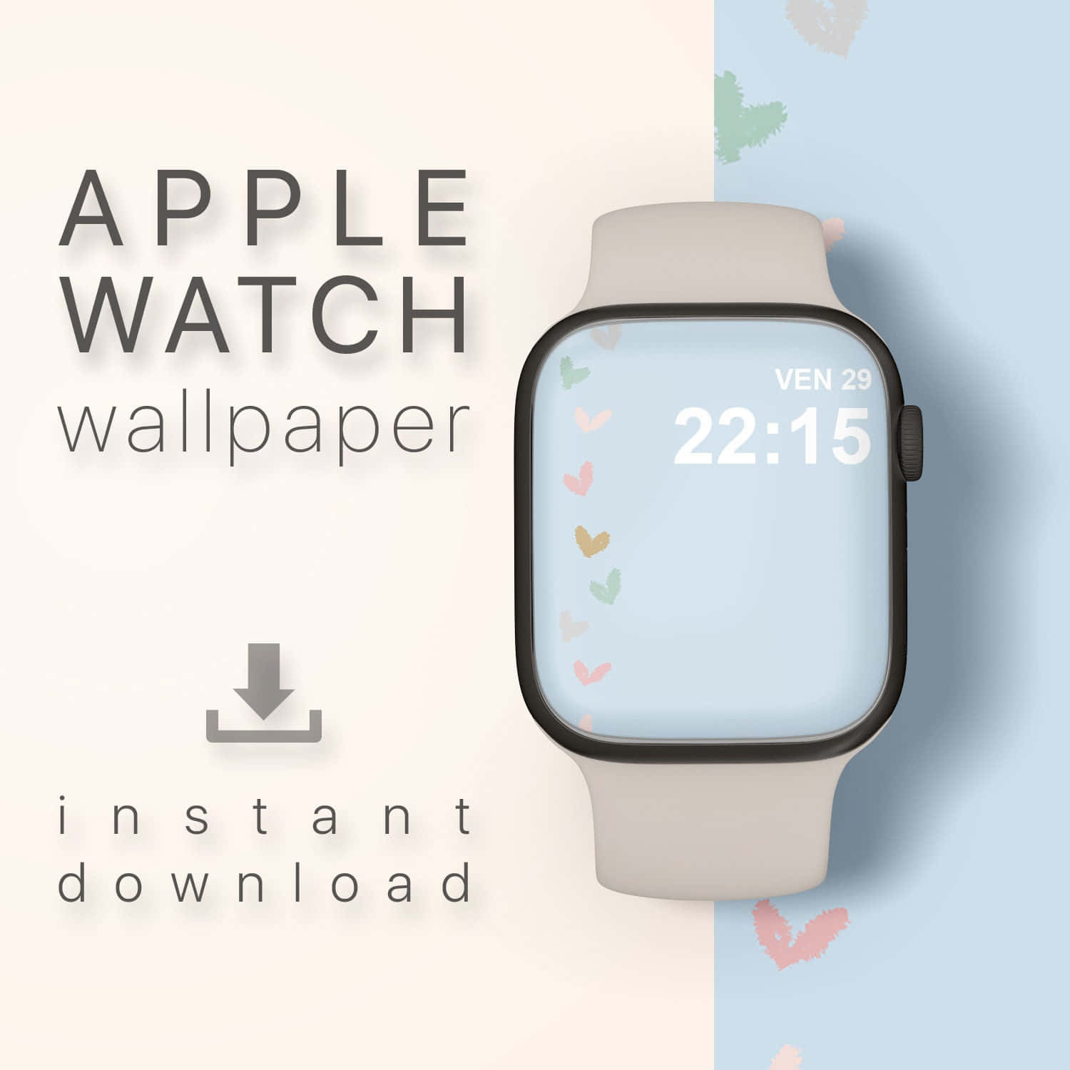 Χαριτωμένο ρολόι Apple με φυτό Ταπετσαρία