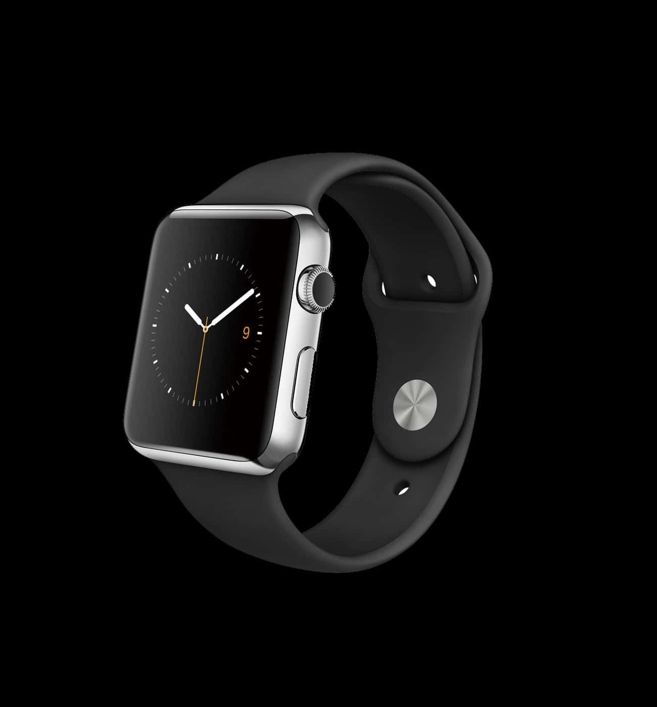 Ένα Apple Watch εμφανίζεται σε μαύρο φόντο Ταπετσαρία