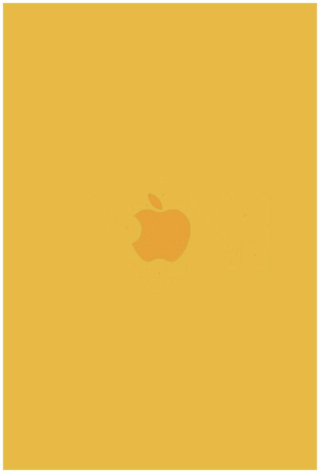 Λογότυπο Apple σε Όμορφο Παστέλ Κίτρινο Αισθητικό Φόντο Ταπετσαρία