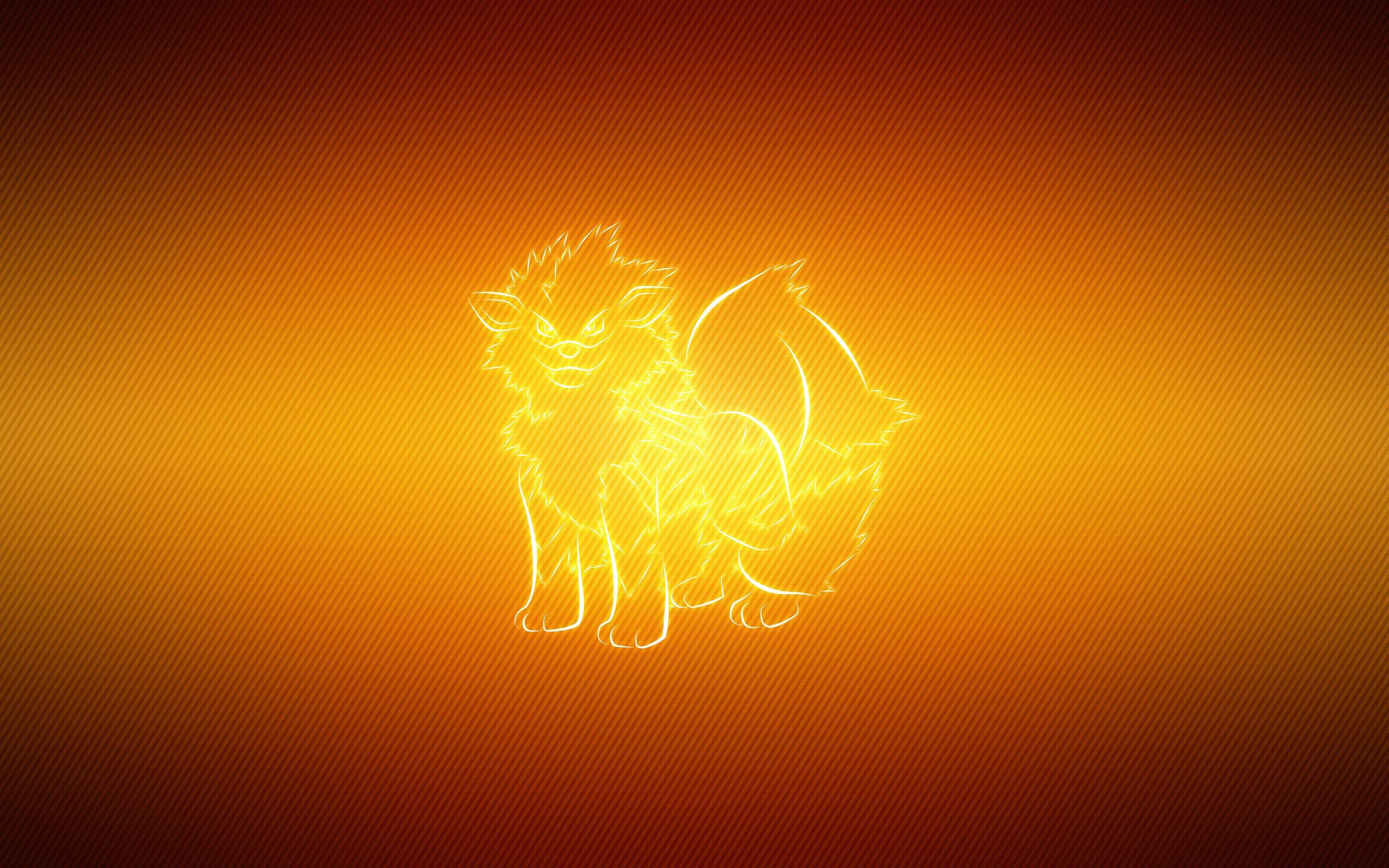 "Άγρια Arcanine περιπλανιούνται στην πόλη νέον." Ταπετσαρία