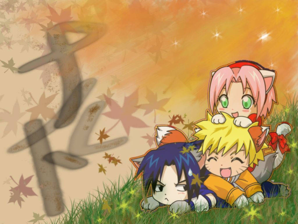 Χαριτωμένο φθινοπωρινό αισθητικό art του Naruto Ταπετσαρία
