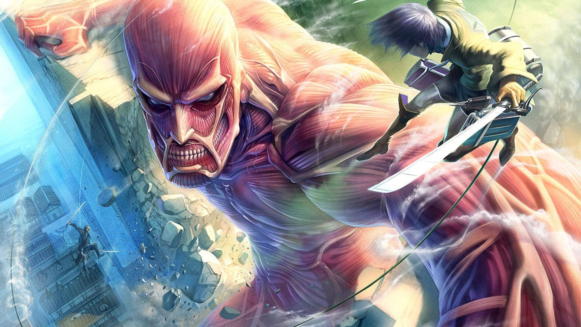 Ο Κολοσσιαίος Τιτάνας Υψώνεται στο Attack on Titan Ταπετσαρία
