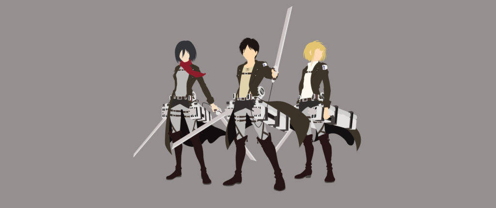 Attack On Titans Τρίο Μινιμαλιστικό Anime Ταπετσαρία