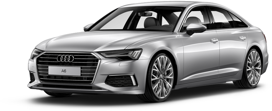 Ασημί Audi A6 Sedan σε Προφίλ Ταπετσαρία