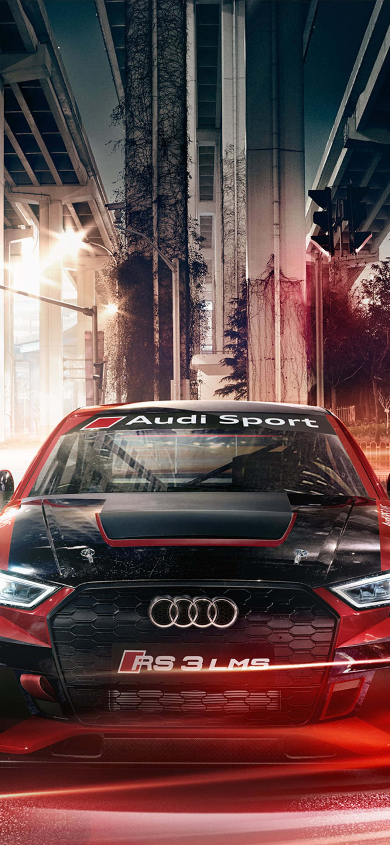 Audi Sportback Μπροστά σε Νυχτερινό Αστικό Τοπίο Ταπετσαρία