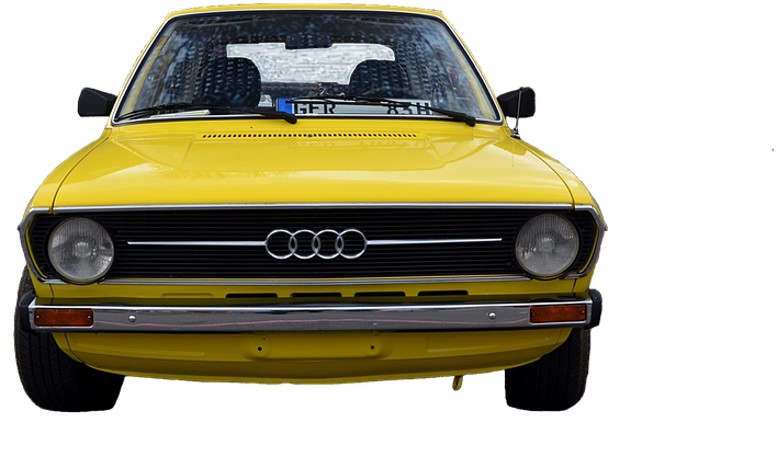 Κλασική Κίτρινη Audi Μπροστινή Όψη Ταπετσαρία