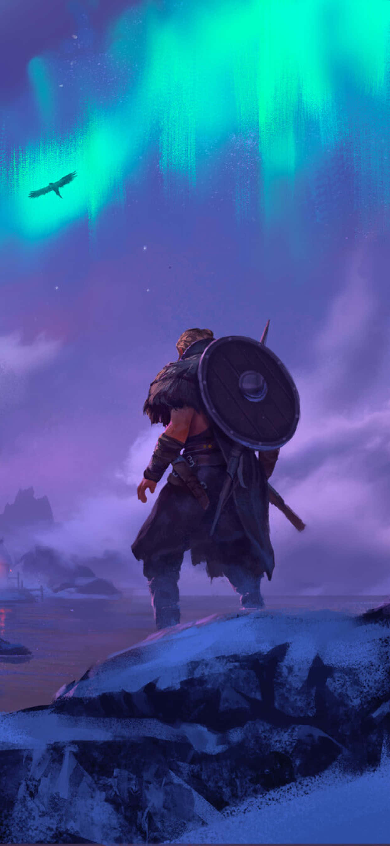 Aurora Borealis iPhone Xs Max Assassin's Creed Valhalla Background Ταπετσαρία