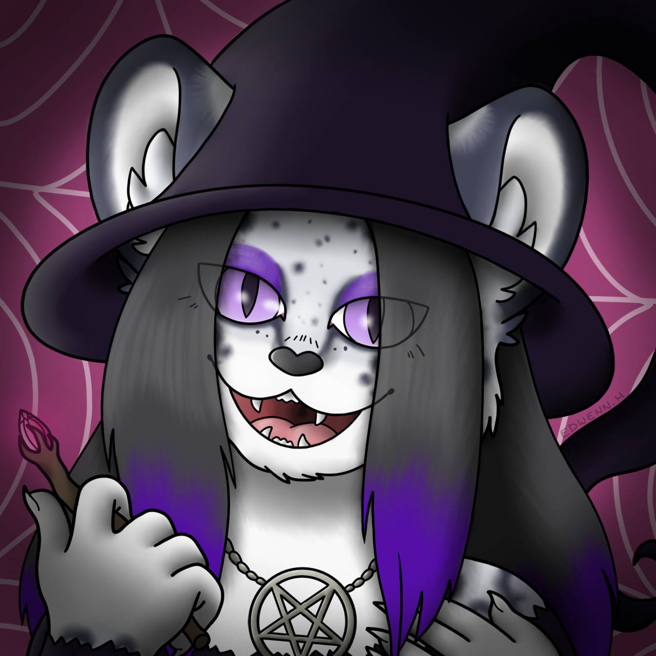 Μακρύτριχη Γάτα με Καπέλο Μάγισσας για Avatar Halloween Ταπετσαρία
