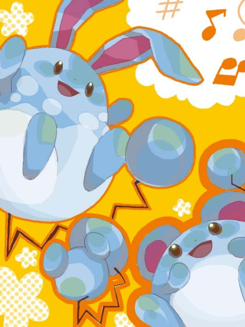 Πορτοκαλί Azumarill Ταπετσαρία