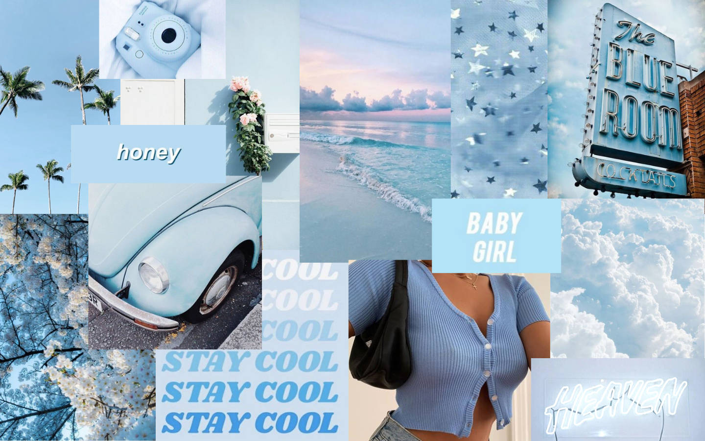 Ρετρό αισθητική baby blue MacBook Pro Ταπετσαρία