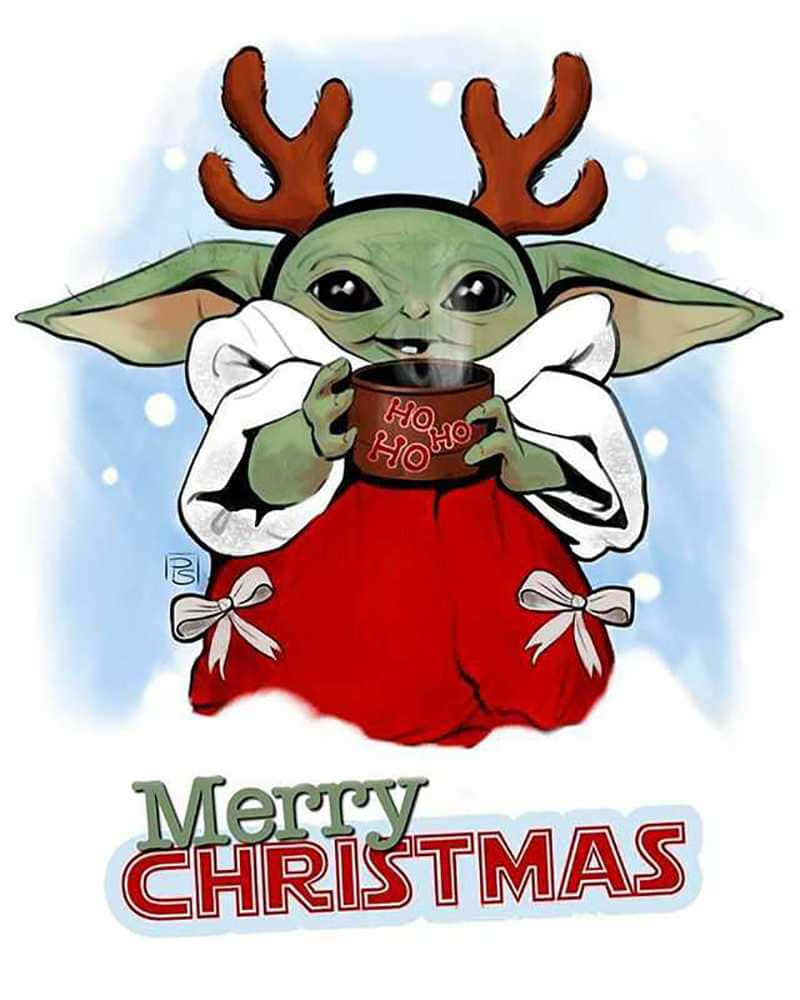 Γιορτάστε τα Χριστούγεννα με τον Baby Yoda Ταπετσαρία