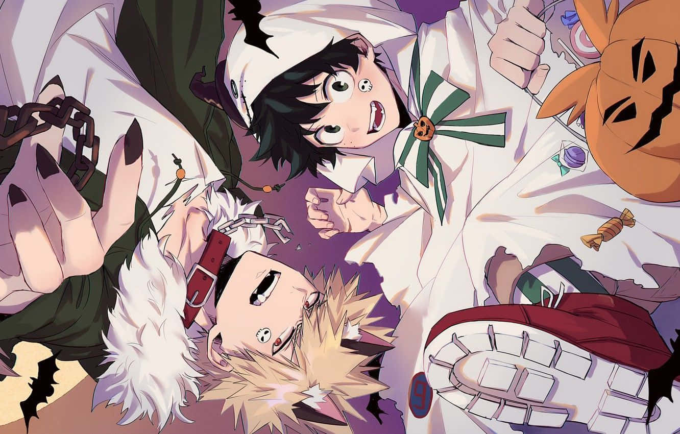 Bakugo και Izuku Midoriya My Hero Academia Halloween Κοστούμι Ταπετσαρία