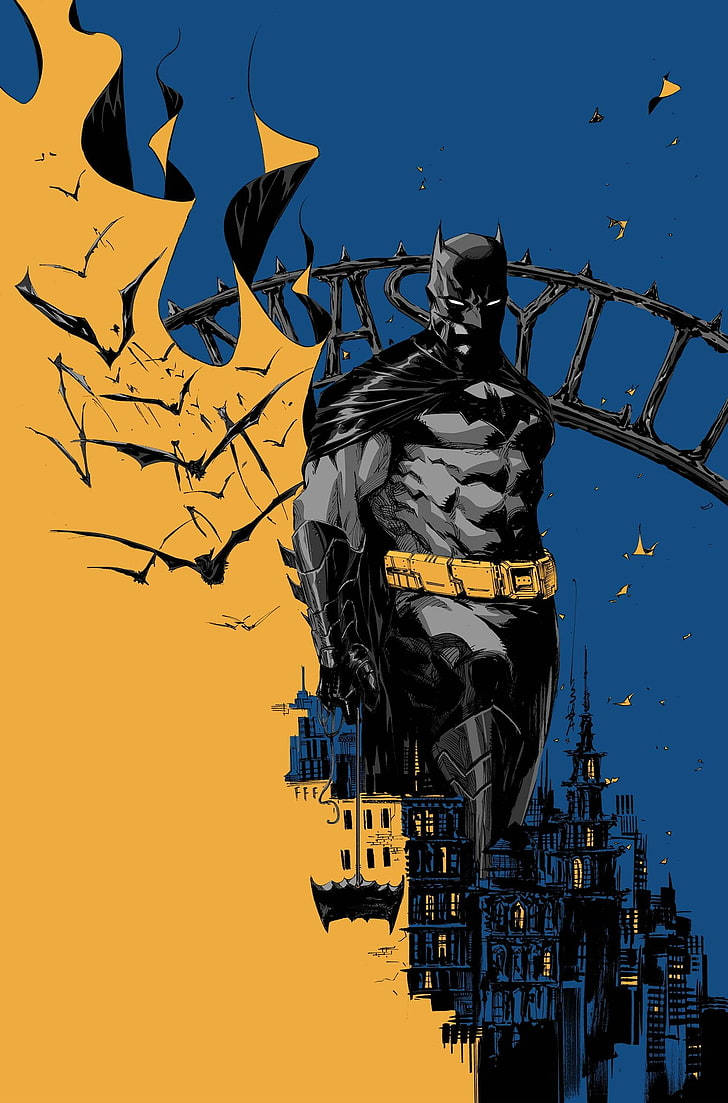 Μπλε και Κίτρινο Batman Arkham Knight iPhone Ταπετσαρία