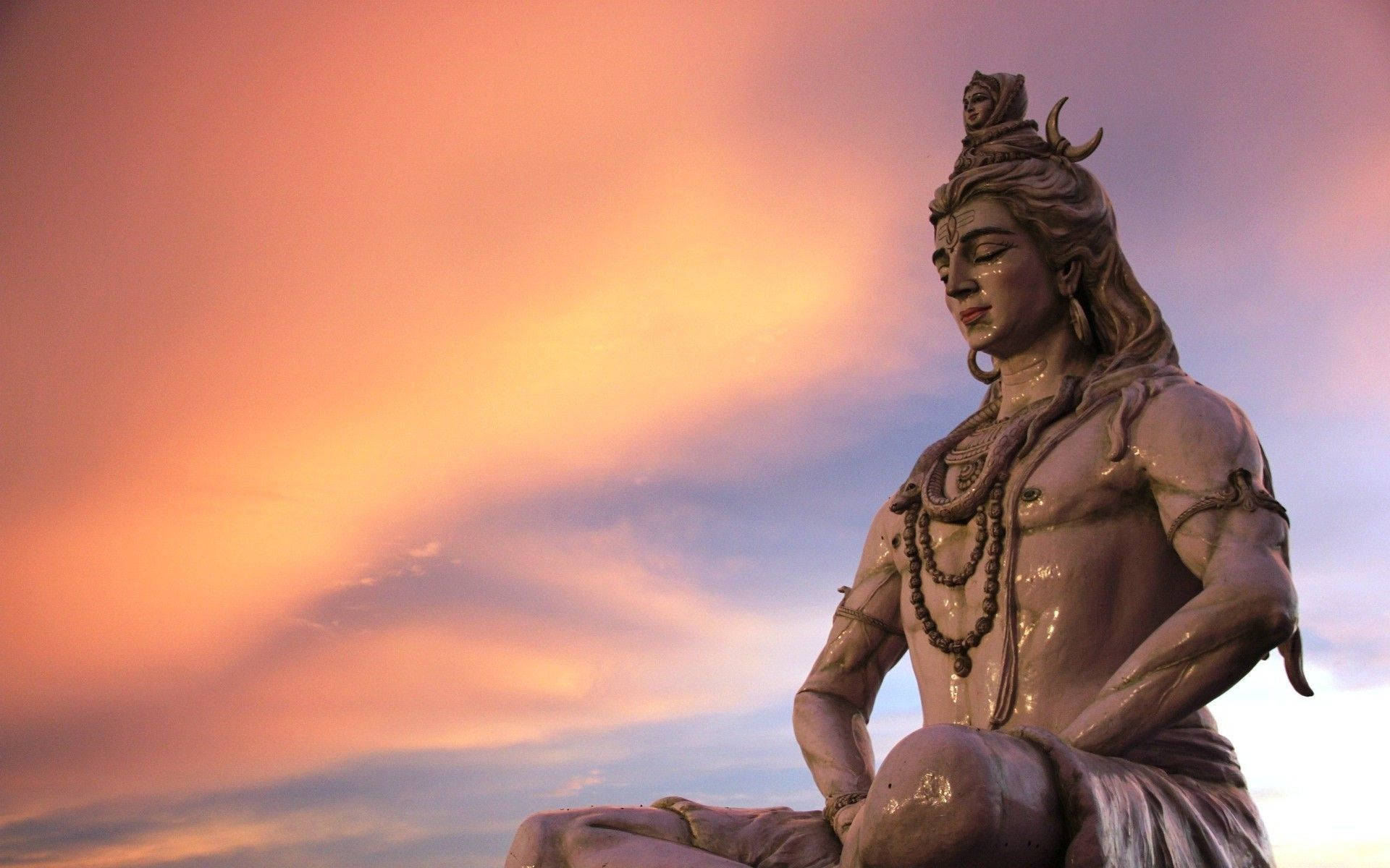 Bholenath HD Shiva Διαλογίζεται στο Ηλιοβασίλεμα Ταπετσαρία