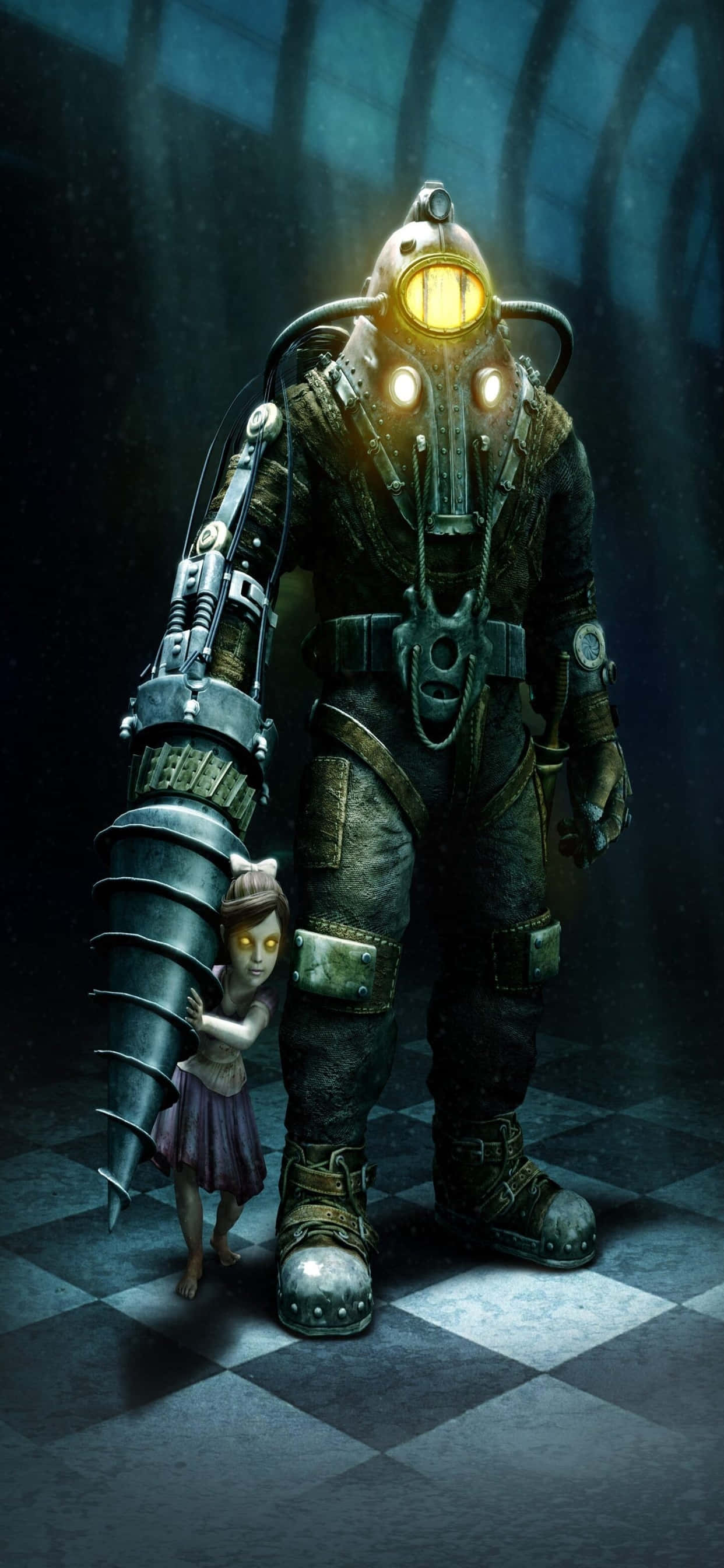 Κινούμενο φόντο Big Daddy για iPhone Xs Max από το Bioshock Infinite Ταπετσαρία