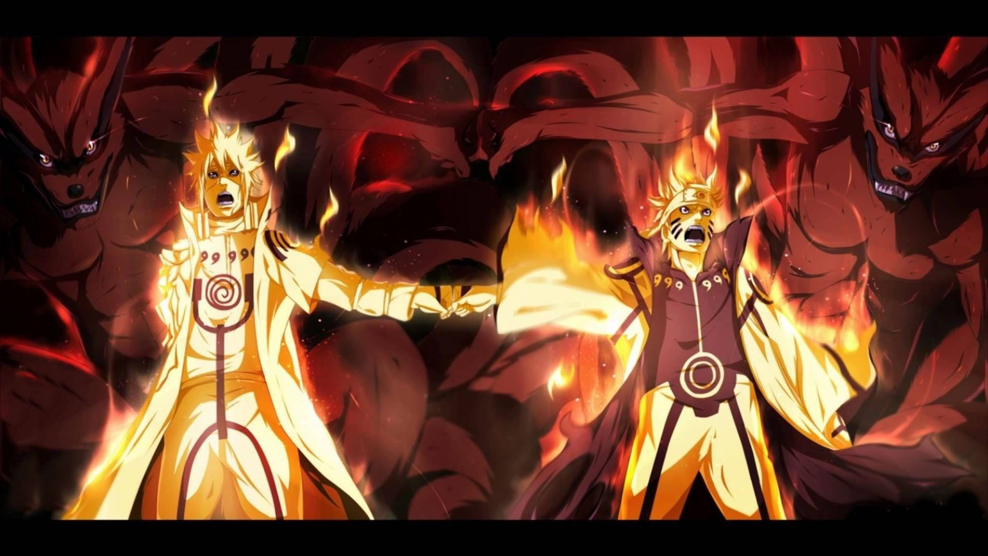 Bijuu Mode Minato και Naruto για Φορητό Υπολογιστή Ταπετσαρία