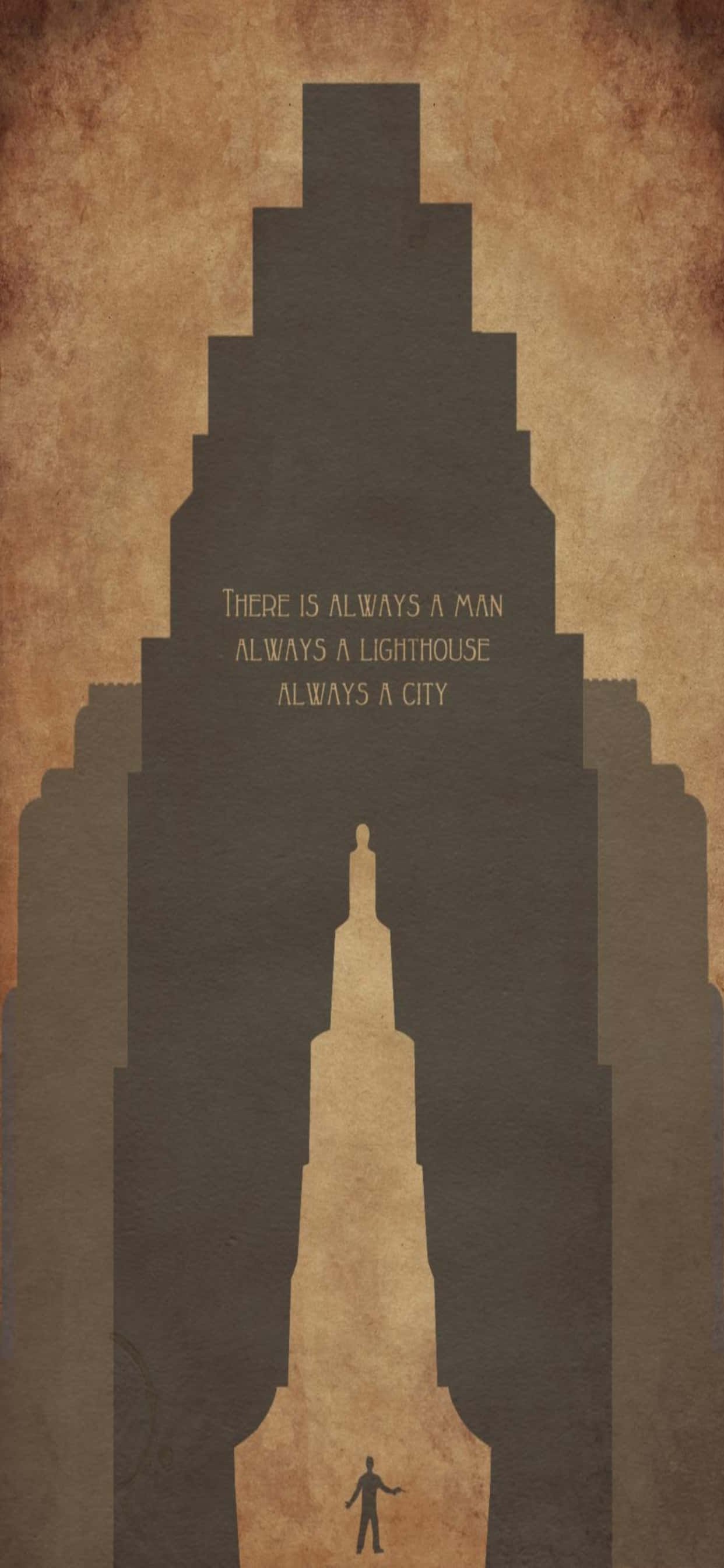 Σιλουέτα κτιρίου για φόντο Bioshock Infinite σε iPhone Xs Max Ταπετσαρία