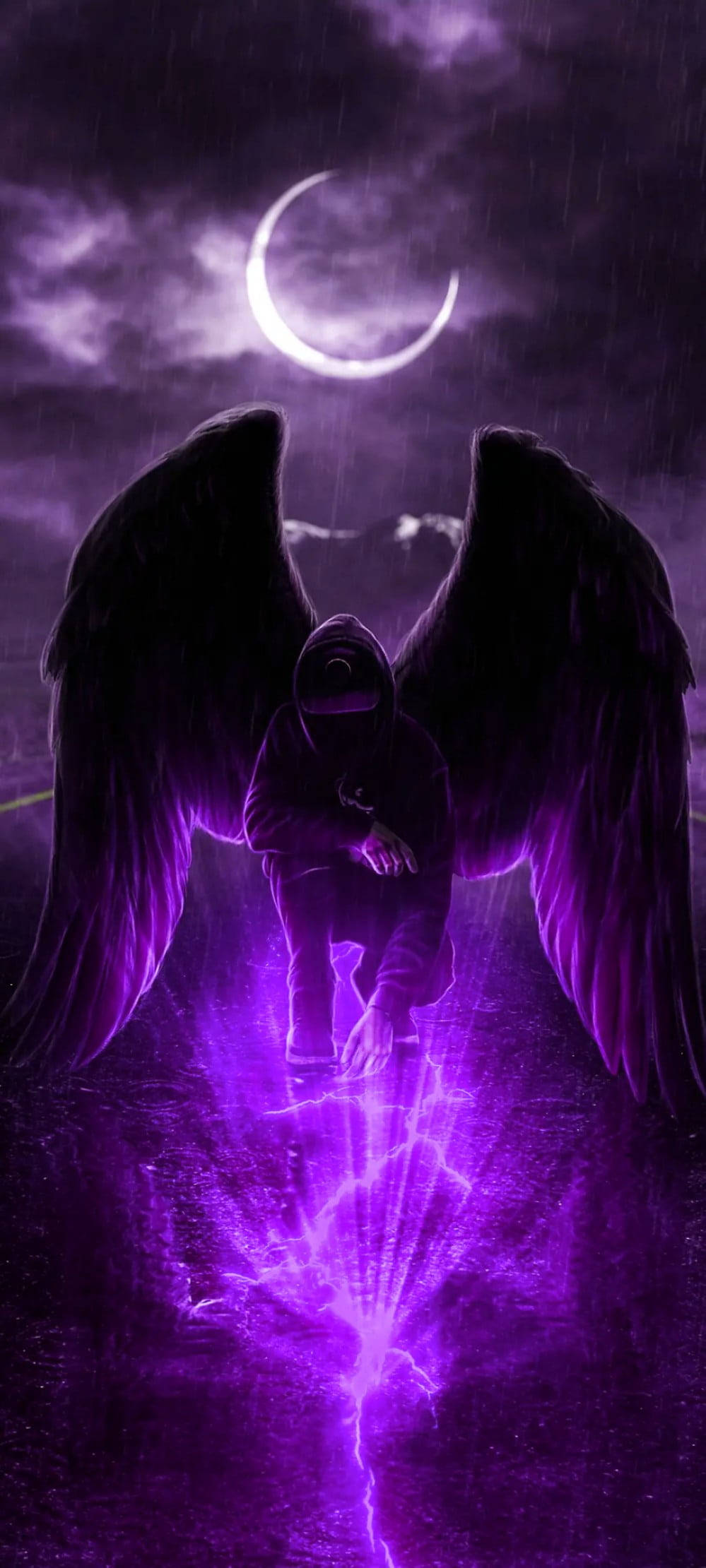 Black And Purple Aesthetic Angel Ταπετσαρία