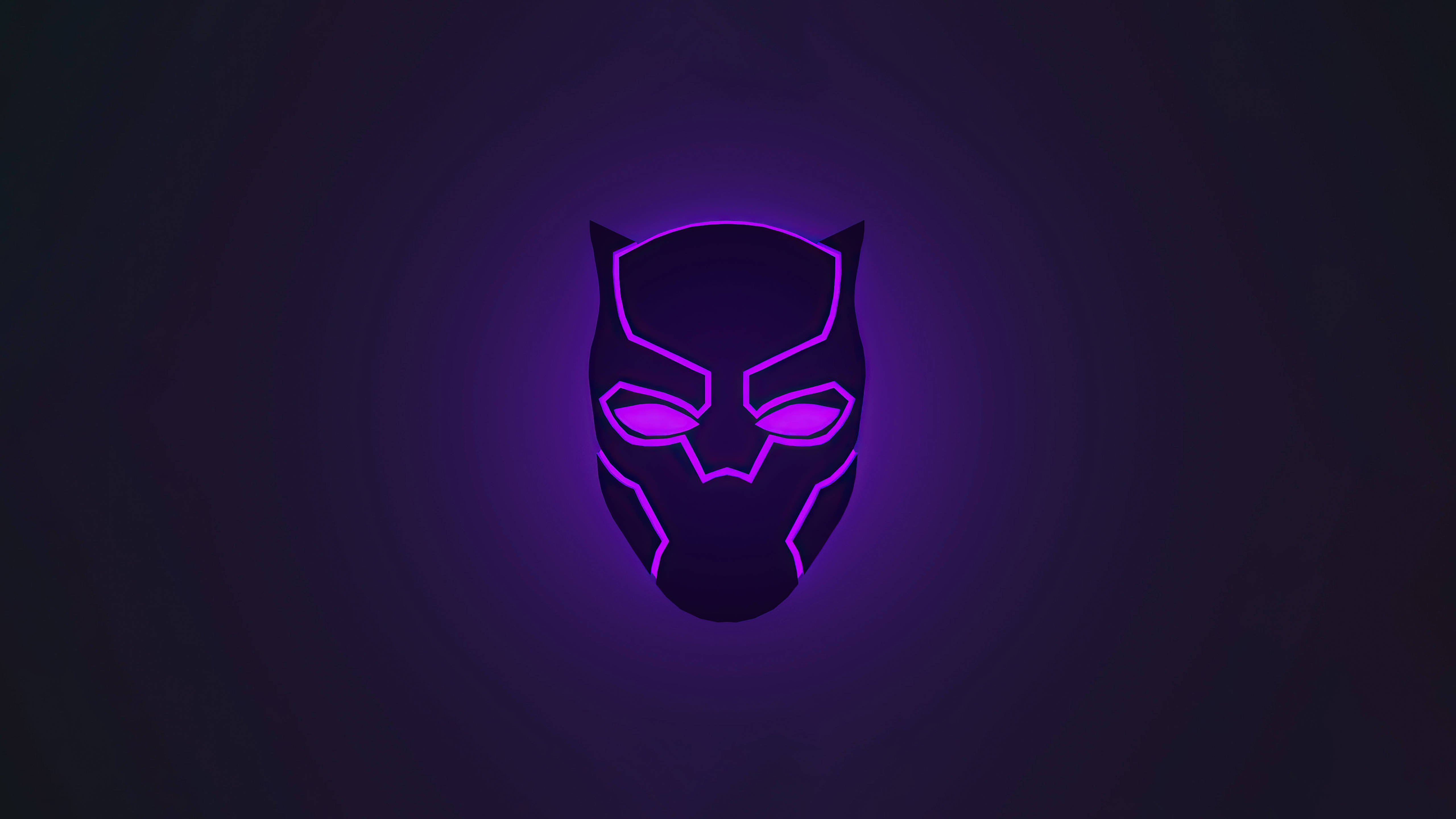 Black Panther 4K Ultra HD Σκοτεινό Νέον Λογότυπο Ταπετσαρία