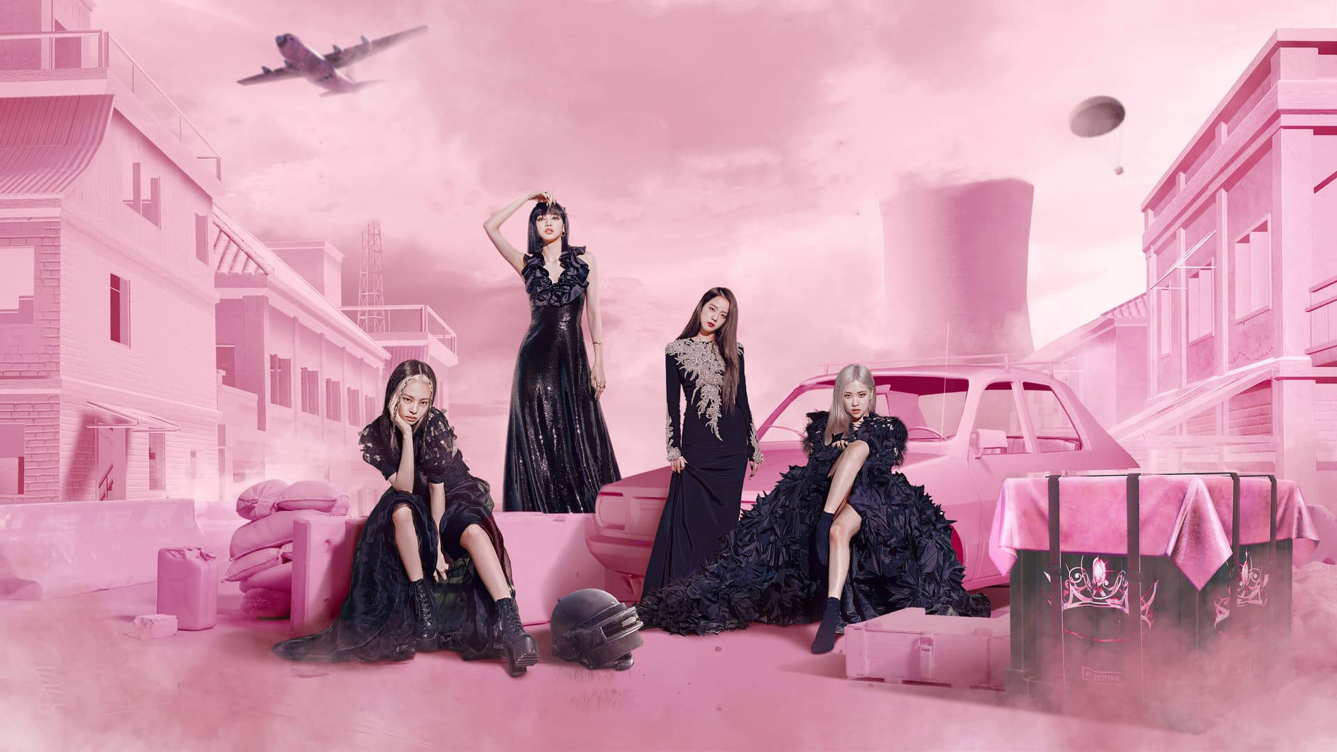 Μαύρα Φορέματα Blackpink Επιφάνεια Εργασίας Ταπετσαρία