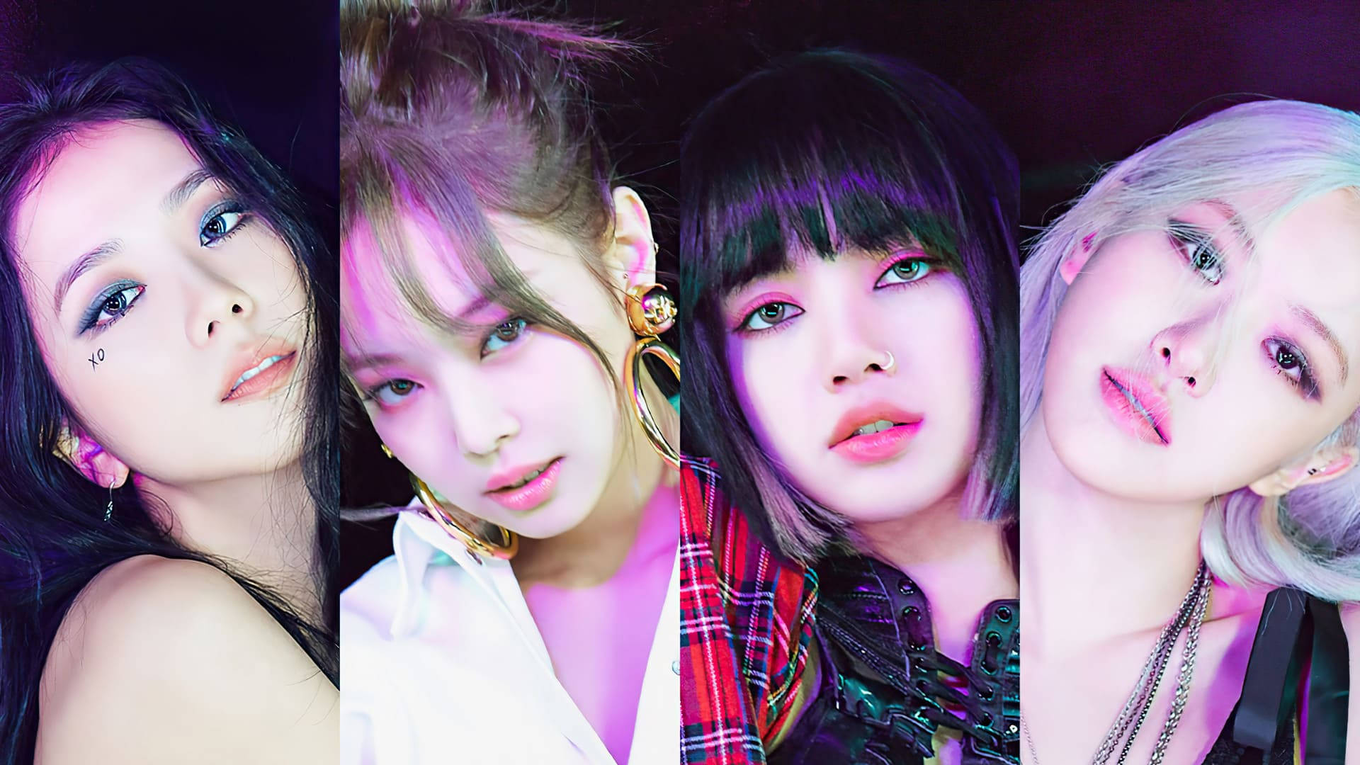 Κολάζ Κοντινών Πλάνων Blackpink Επιφάνειας Εργασίας Ταπετσαρία