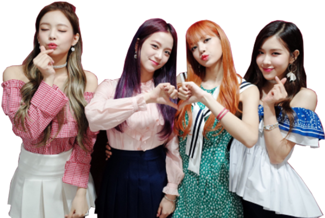 Τα Μέλη των Blackpink Ποζάρουν με Χαριτωμένες Χειρονομίες Ταπετσαρία