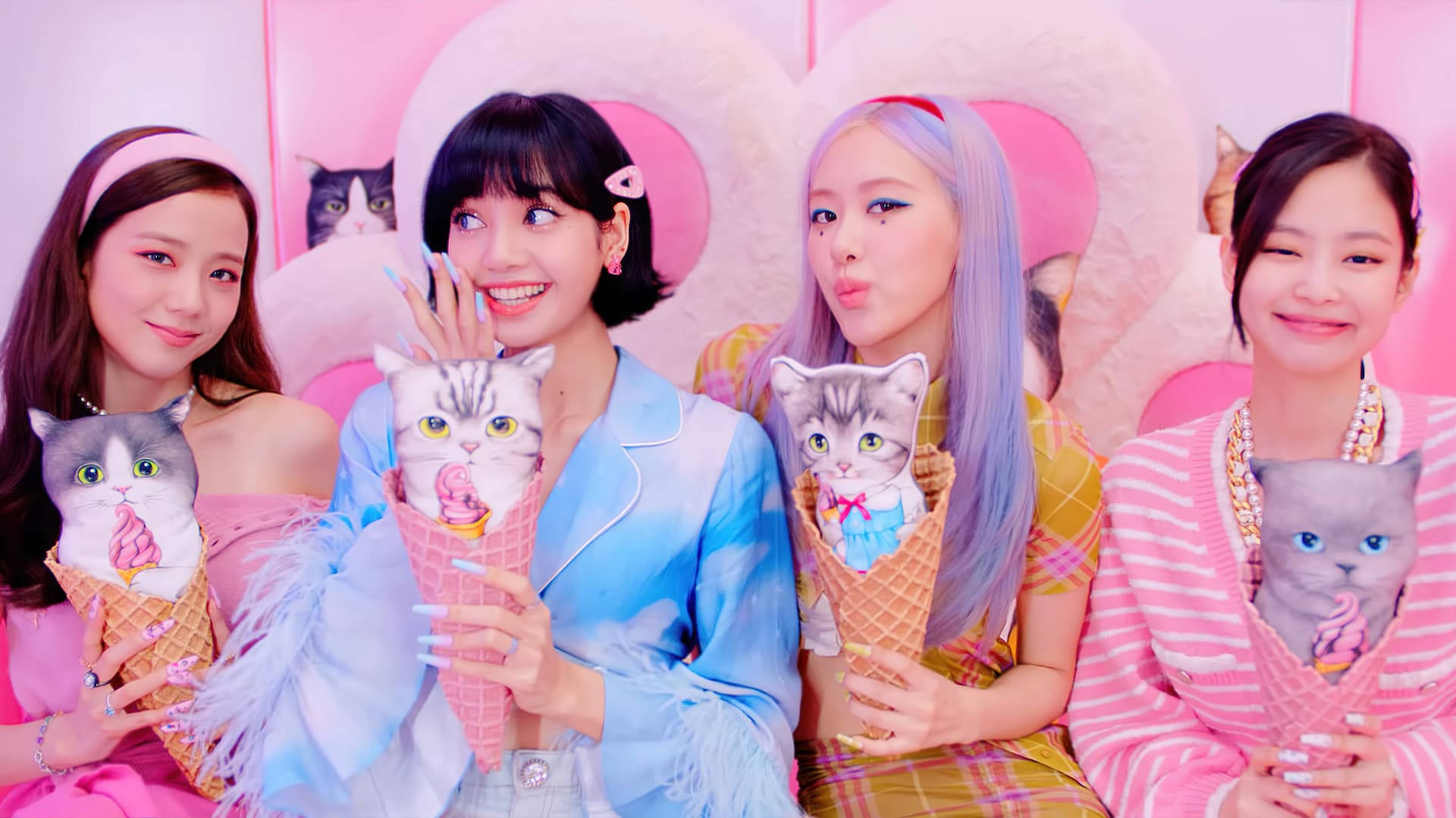 Blackpink Χαριτωμένο Μουσικό Βίντεο Παγωτό Ταπετσαρία