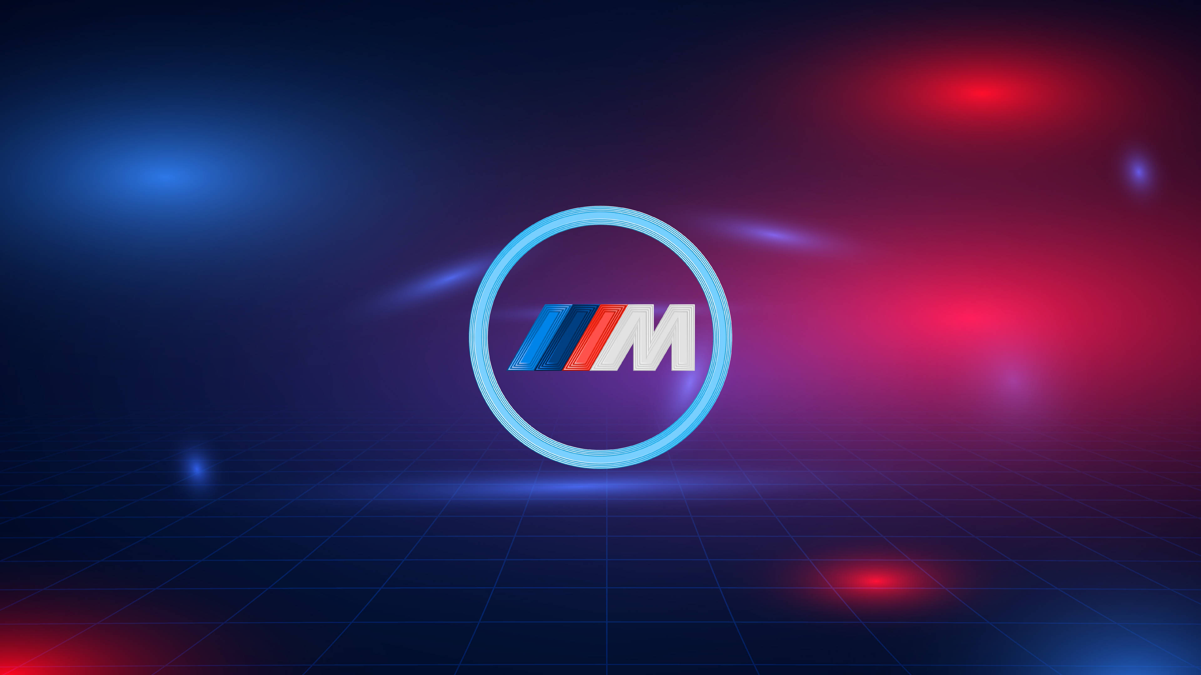 Μπλε Κόκκινα Φώτα Λογότυπο BMW M Ταπετσαρία