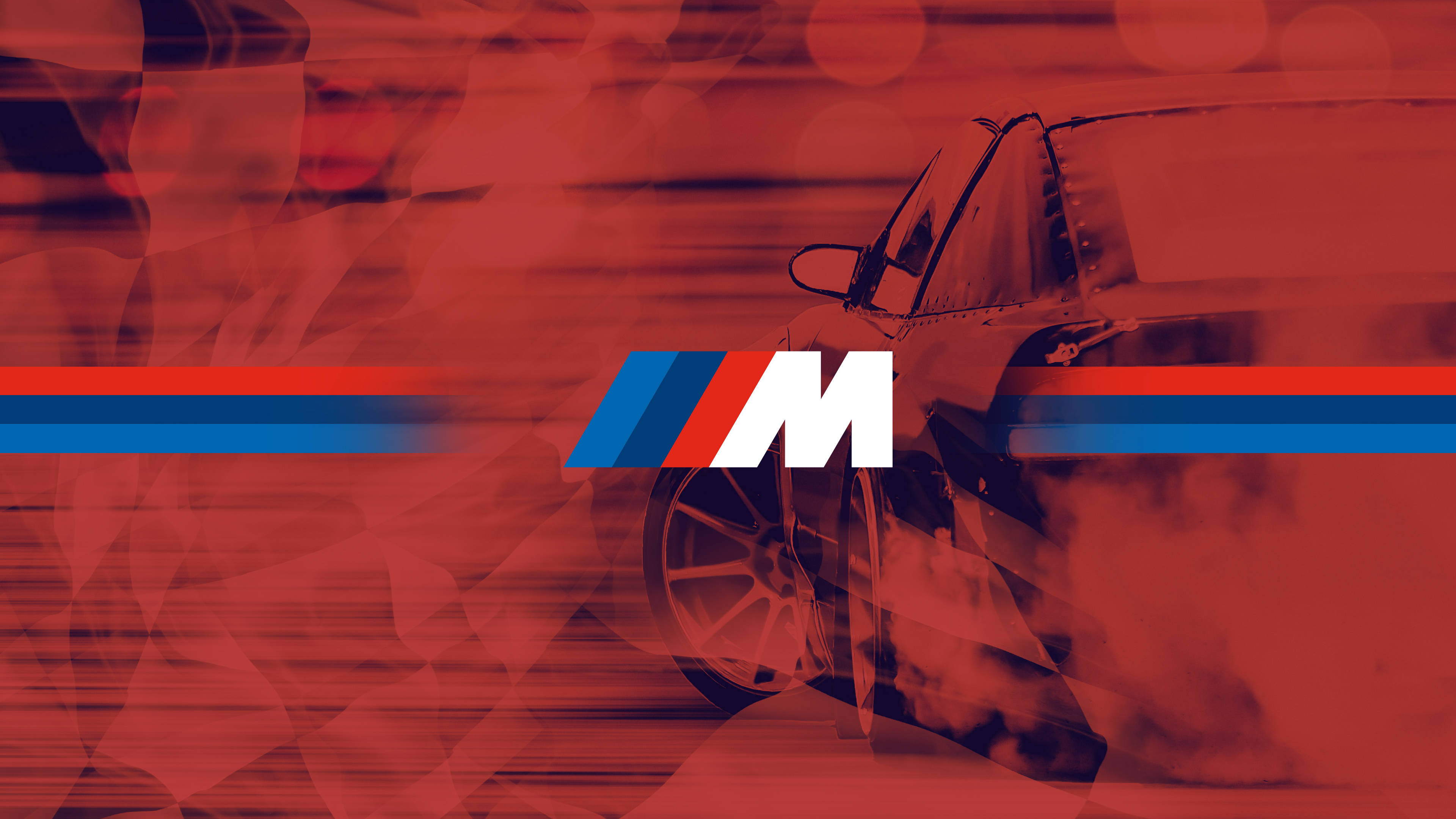 Κόκκινο Αυτοκίνητο Καπνιστό Λογότυπο BMW M Ταπετσαρία