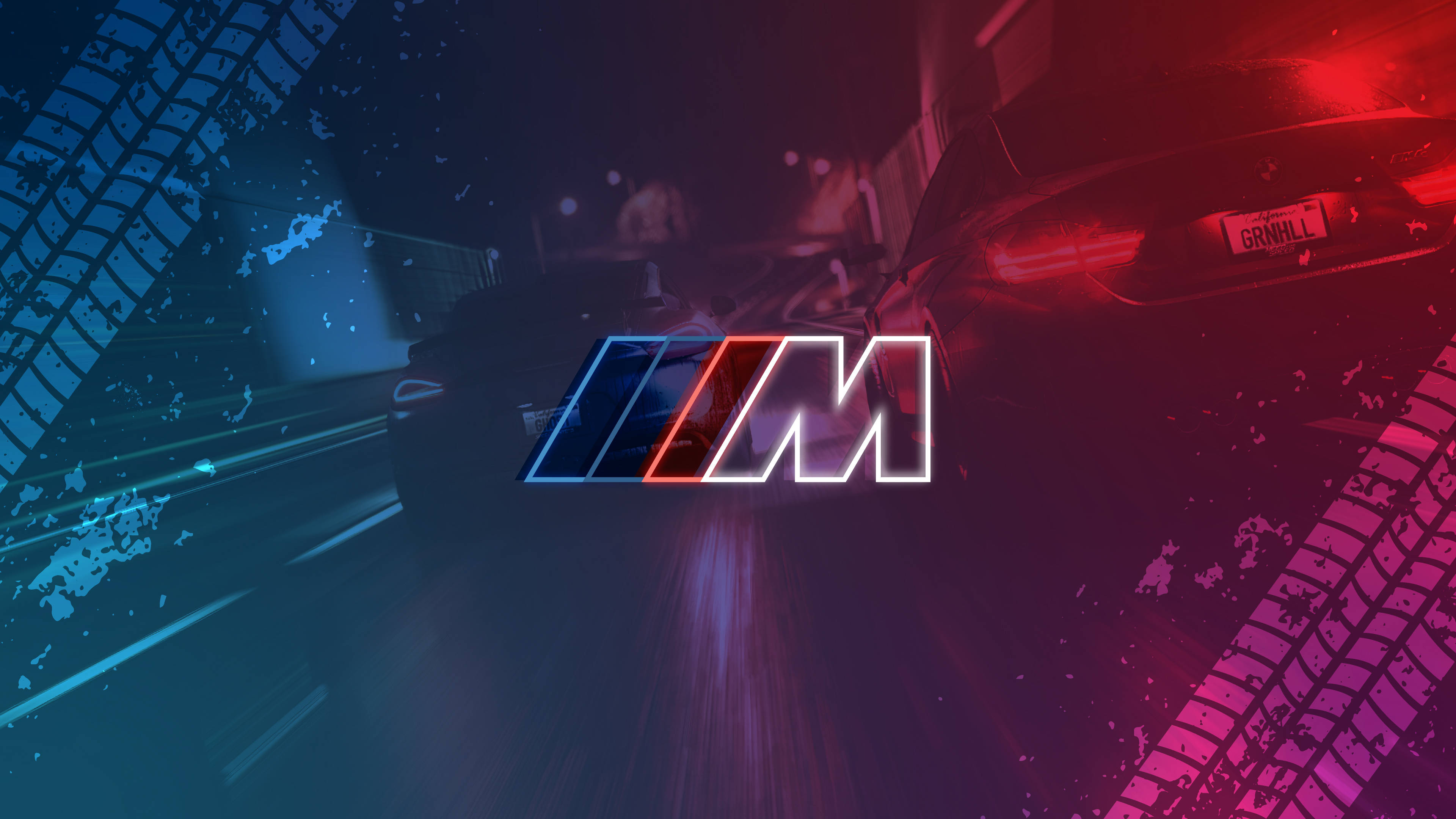 Σημάδια Ελαστικών Αυτοκινήτου Λογότυπο BMW M Ταπετσαρία