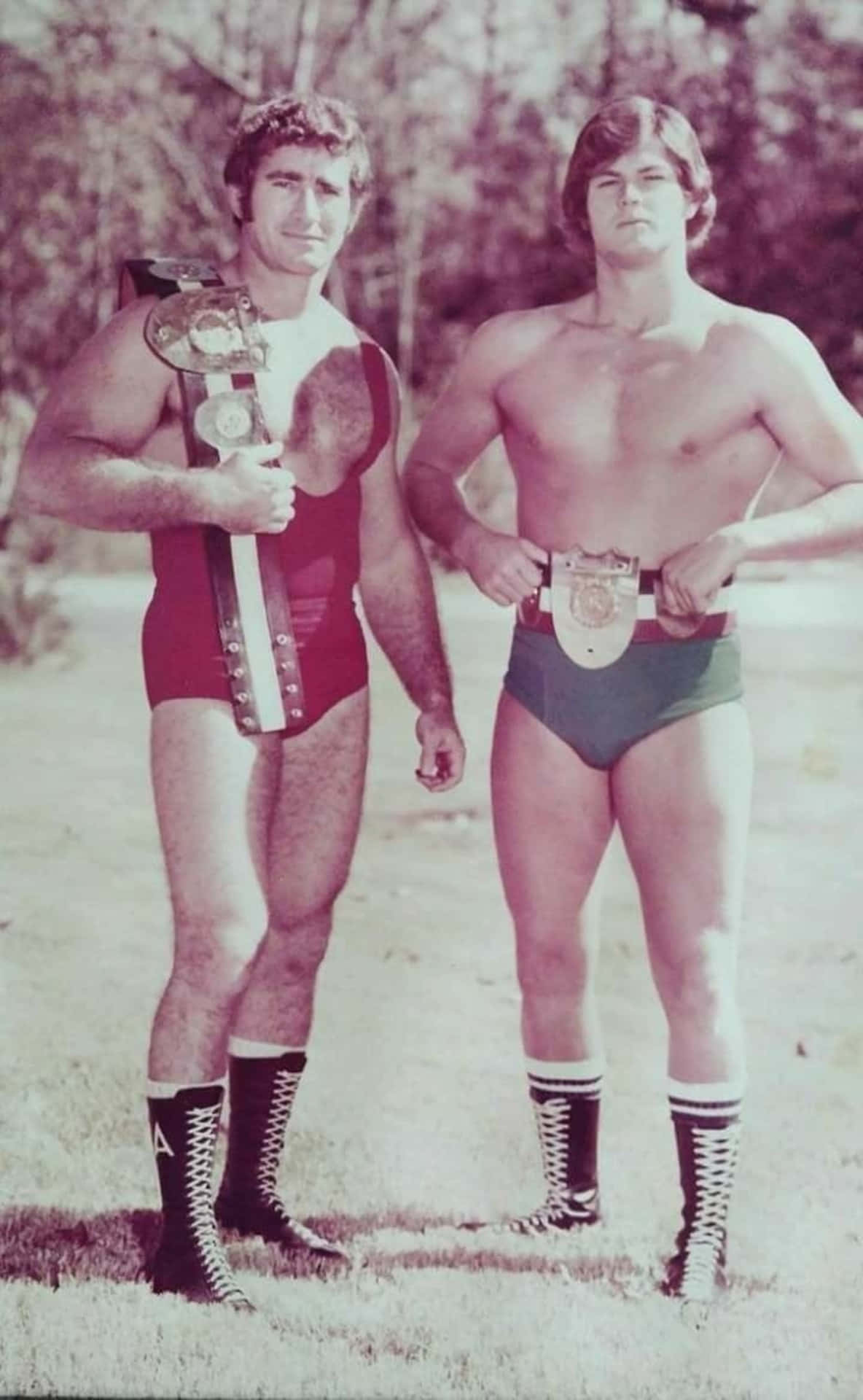 Παλαιστές Bob Armstrong και Robert Fuller Vintage Ολόσωμη Λήψη Ταπετσαρία