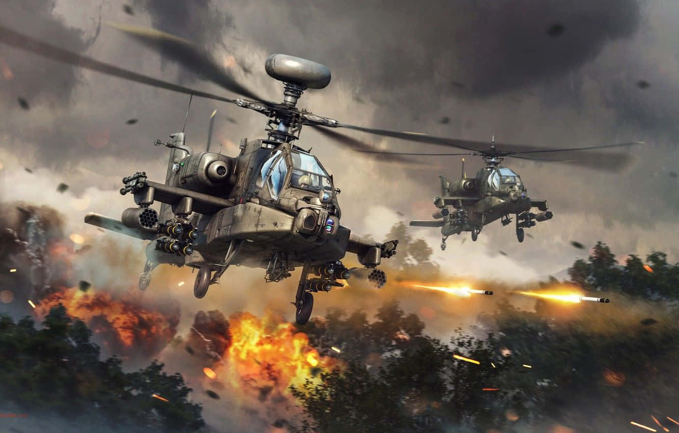 Επιβλητικό Boeing AH-64 Apache - Ο Ιριδίζων Πολεμιστής του Ουρανού Ταπετσαρία