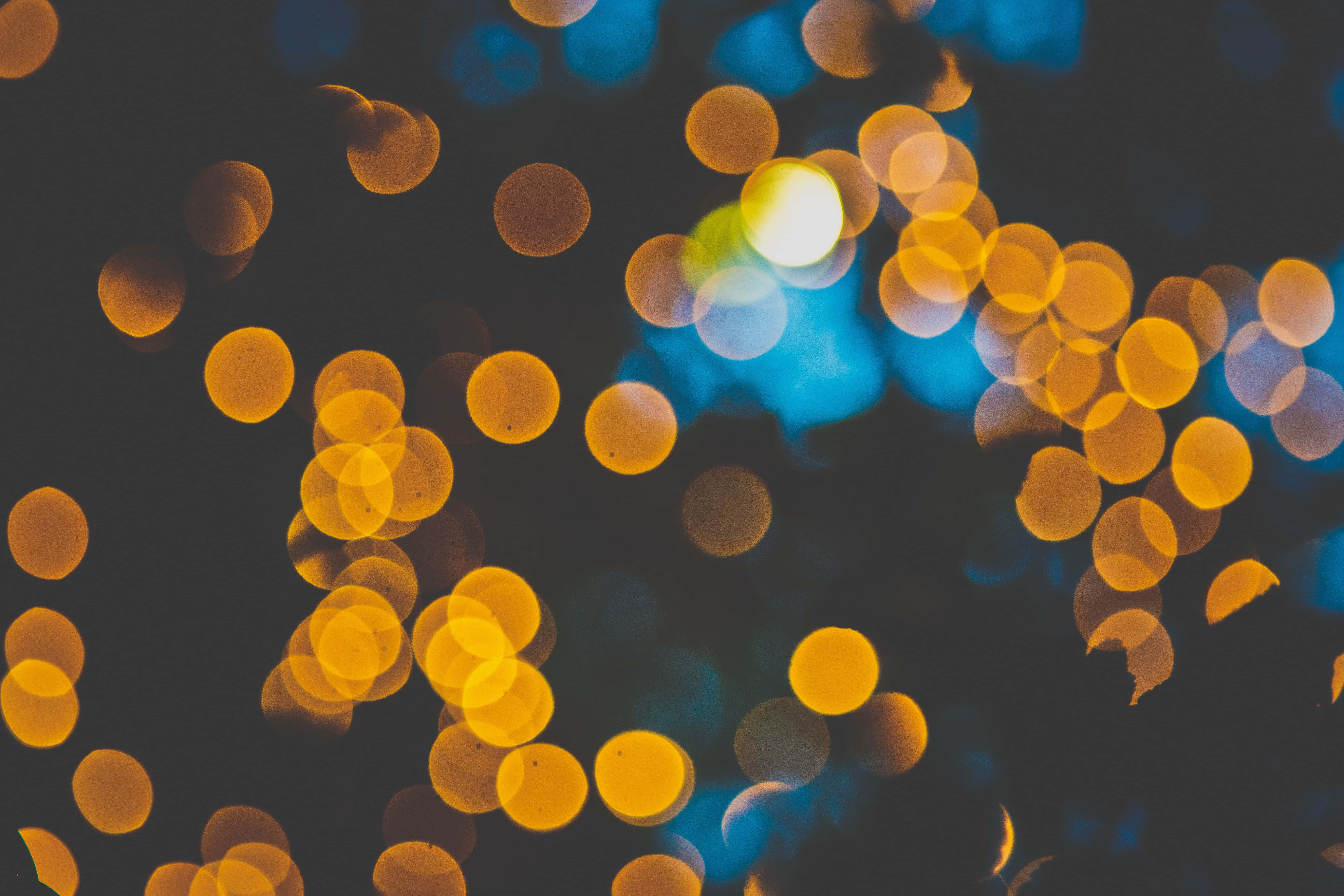 Κίτρινο και Μπλε Φόντο με Φώτα Bokeh Ταπετσαρία