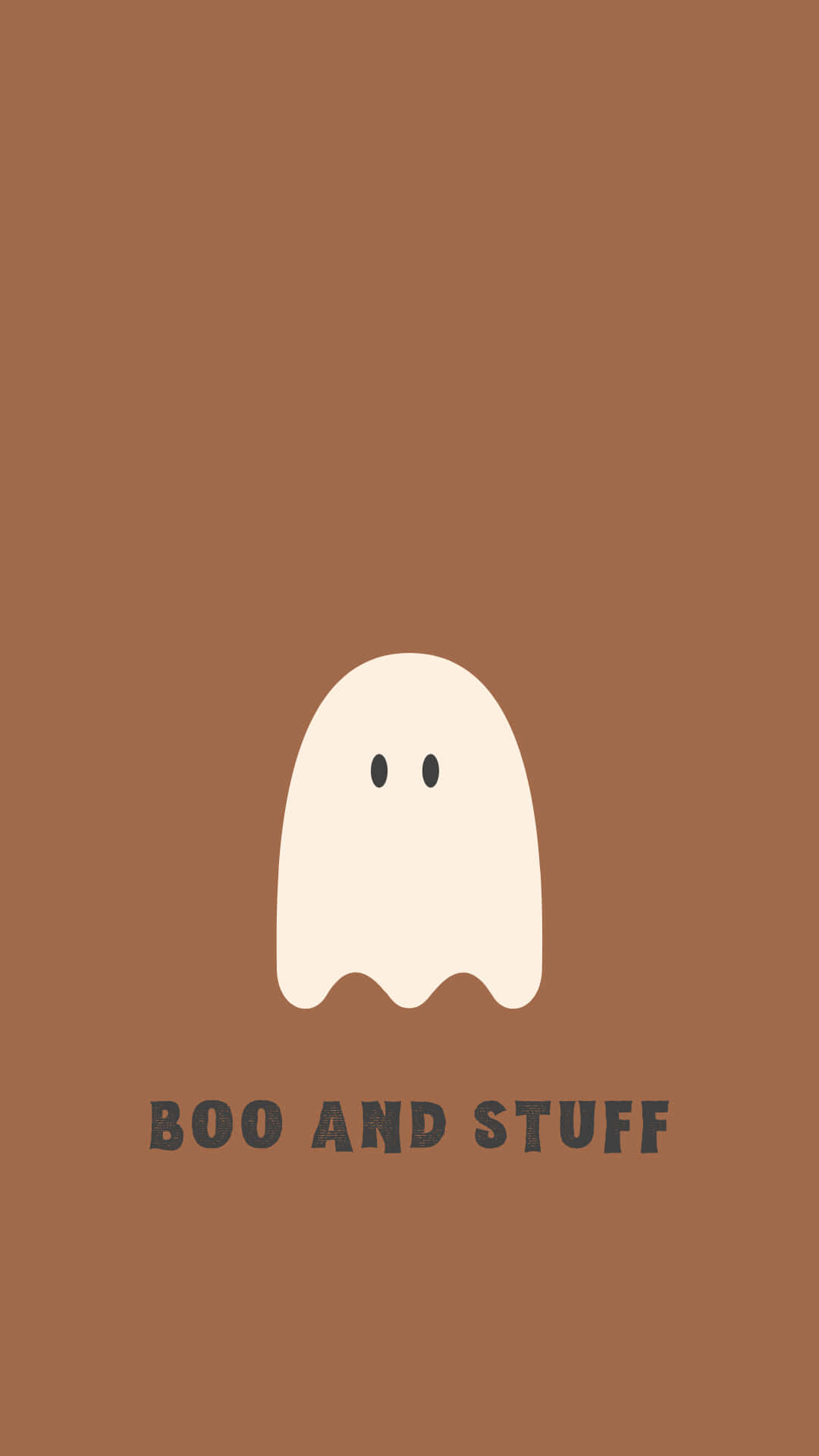 Boo And Stuff σε καφέ φόντο Ταπετσαρία