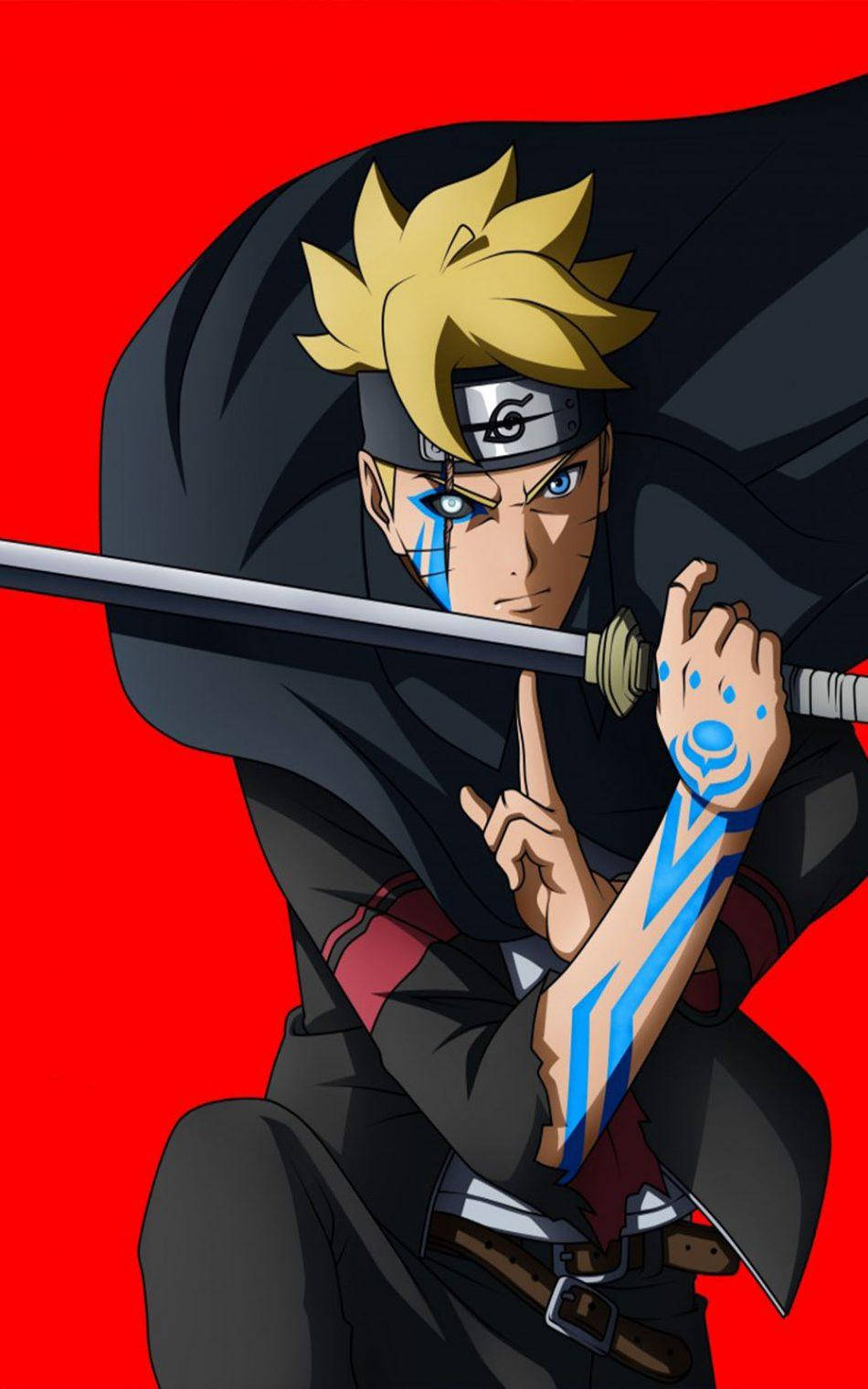 Boruto Κόκκινο Φόντο Naruto Κινητό Ταπετσαρία