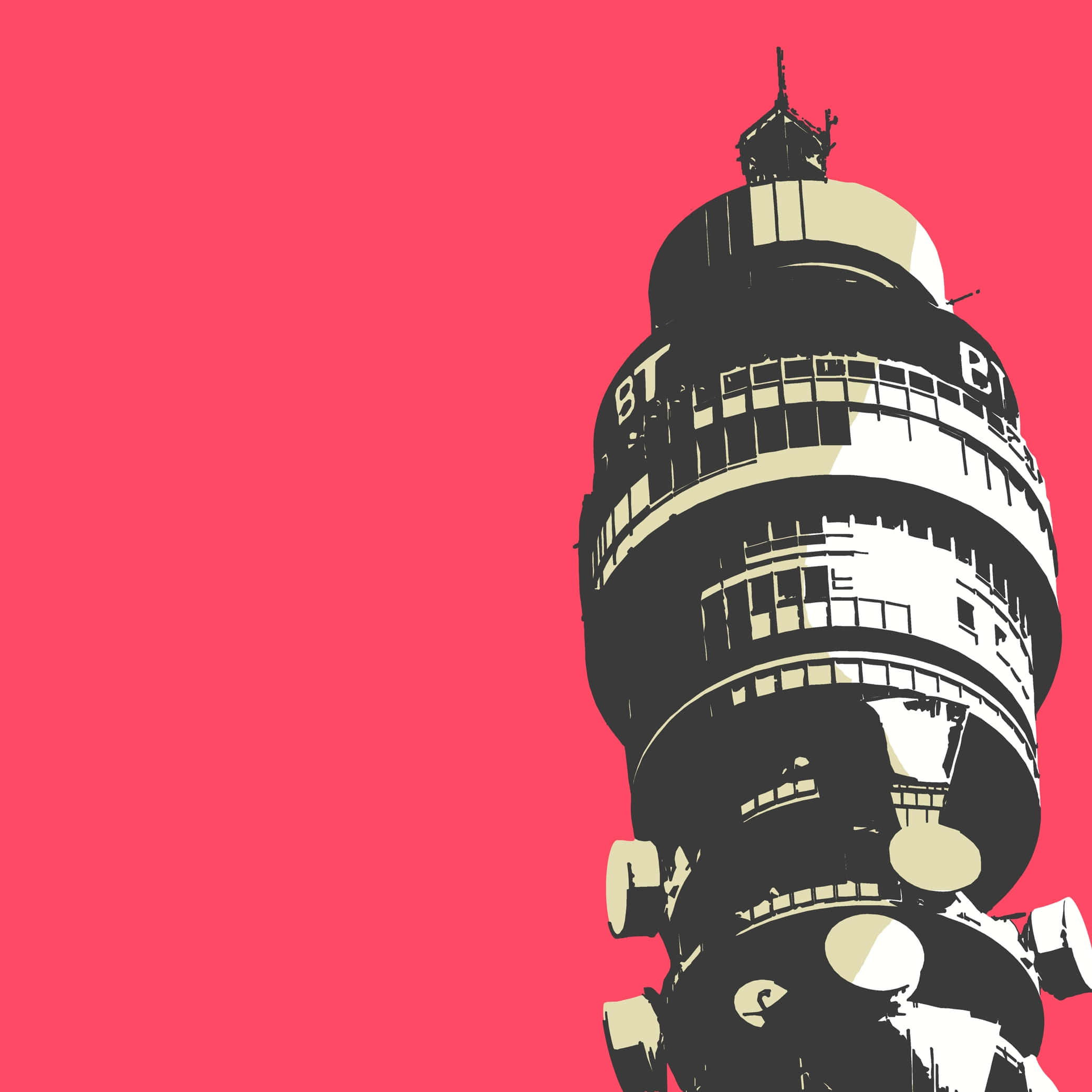 Κόκκινη Αισθητική Κινητό BT Tower Ταπετσαρία