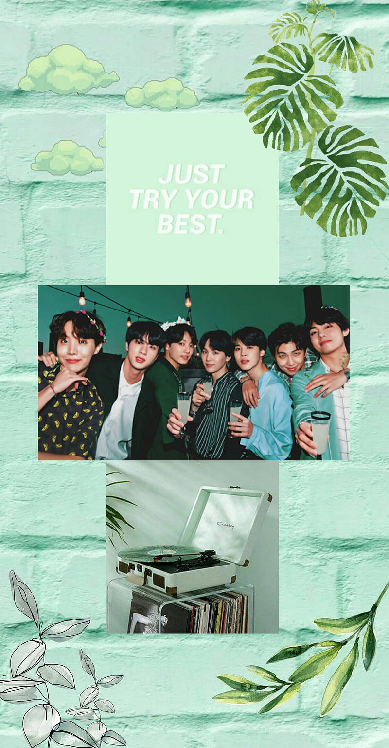 BTS Αισθητική Μέντα Πράσινο Ταπετσαρία