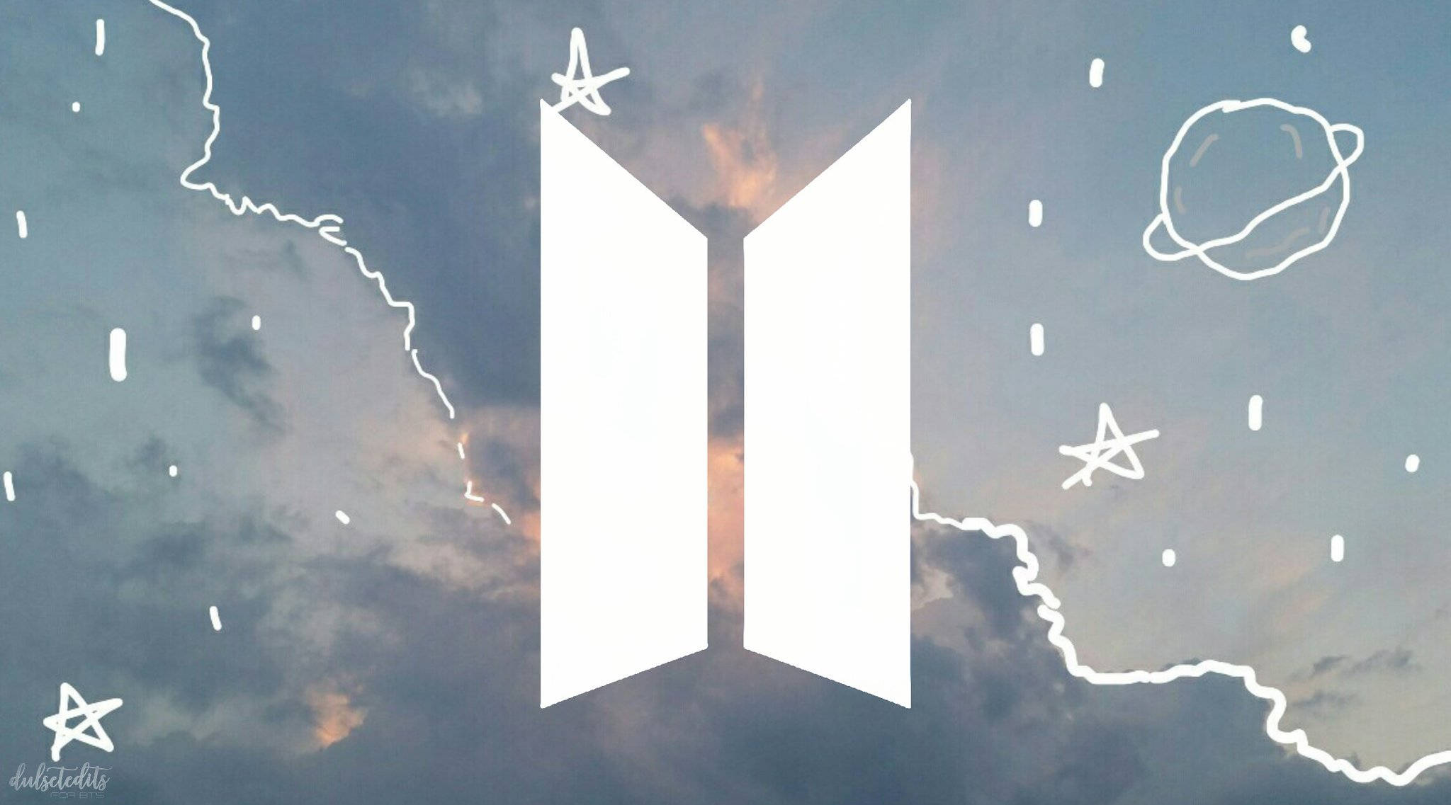 BTS Λογότυπο Χαριτωμένο Αισθητικό Ταπετσαρία