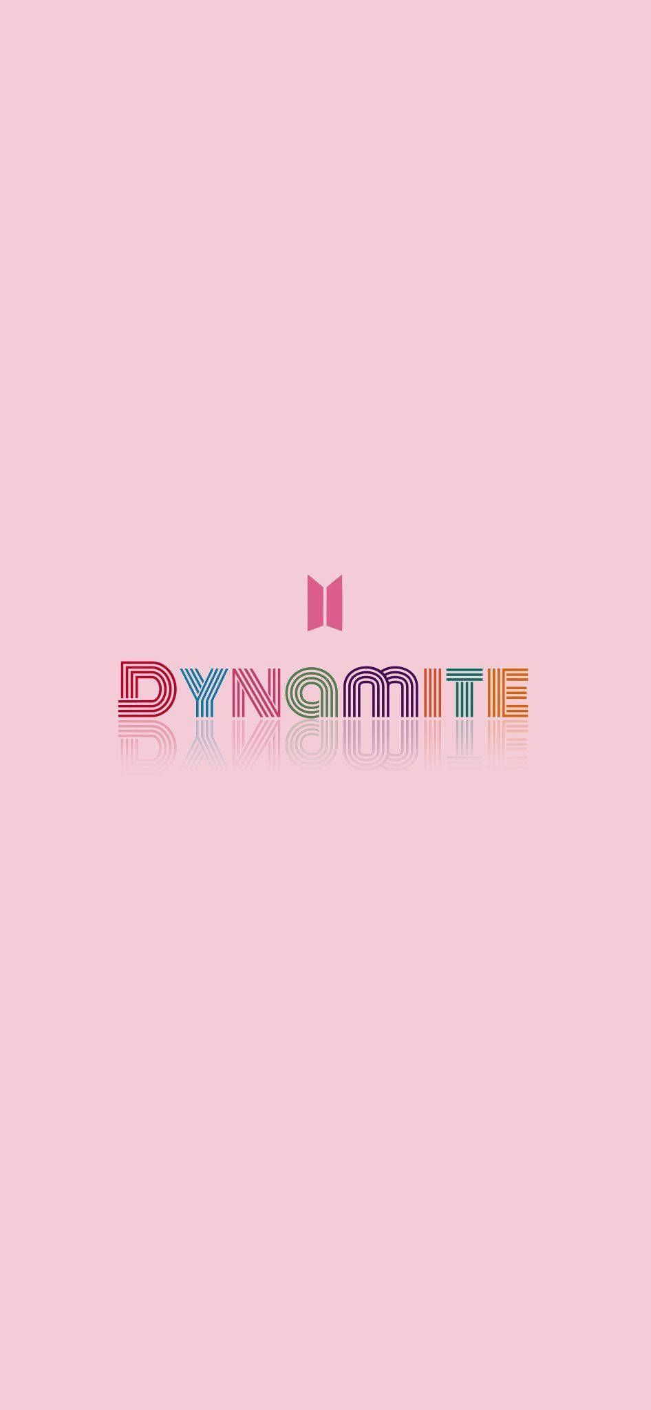 Απλό Ροζ Λογότυπο BTS Dynamite Ταπετσαρία