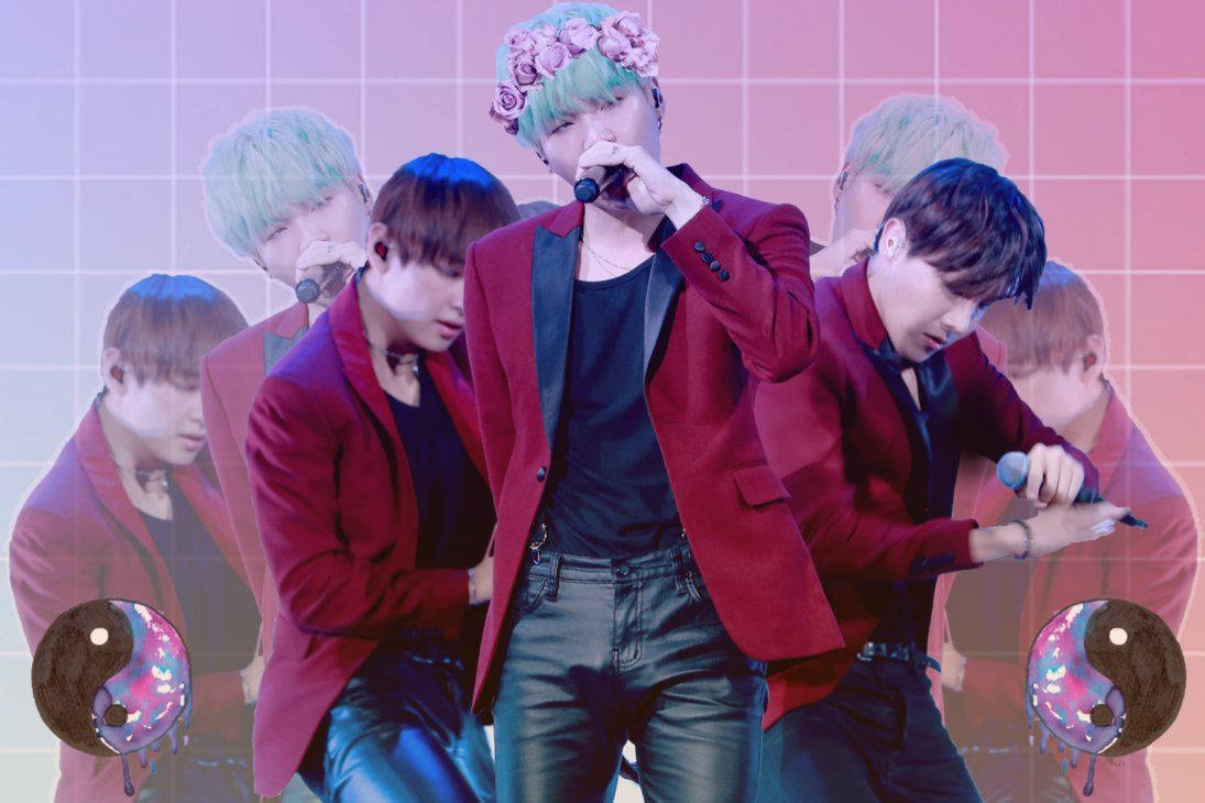 BTS σε Ροζ Fan Art Ταπετσαρία