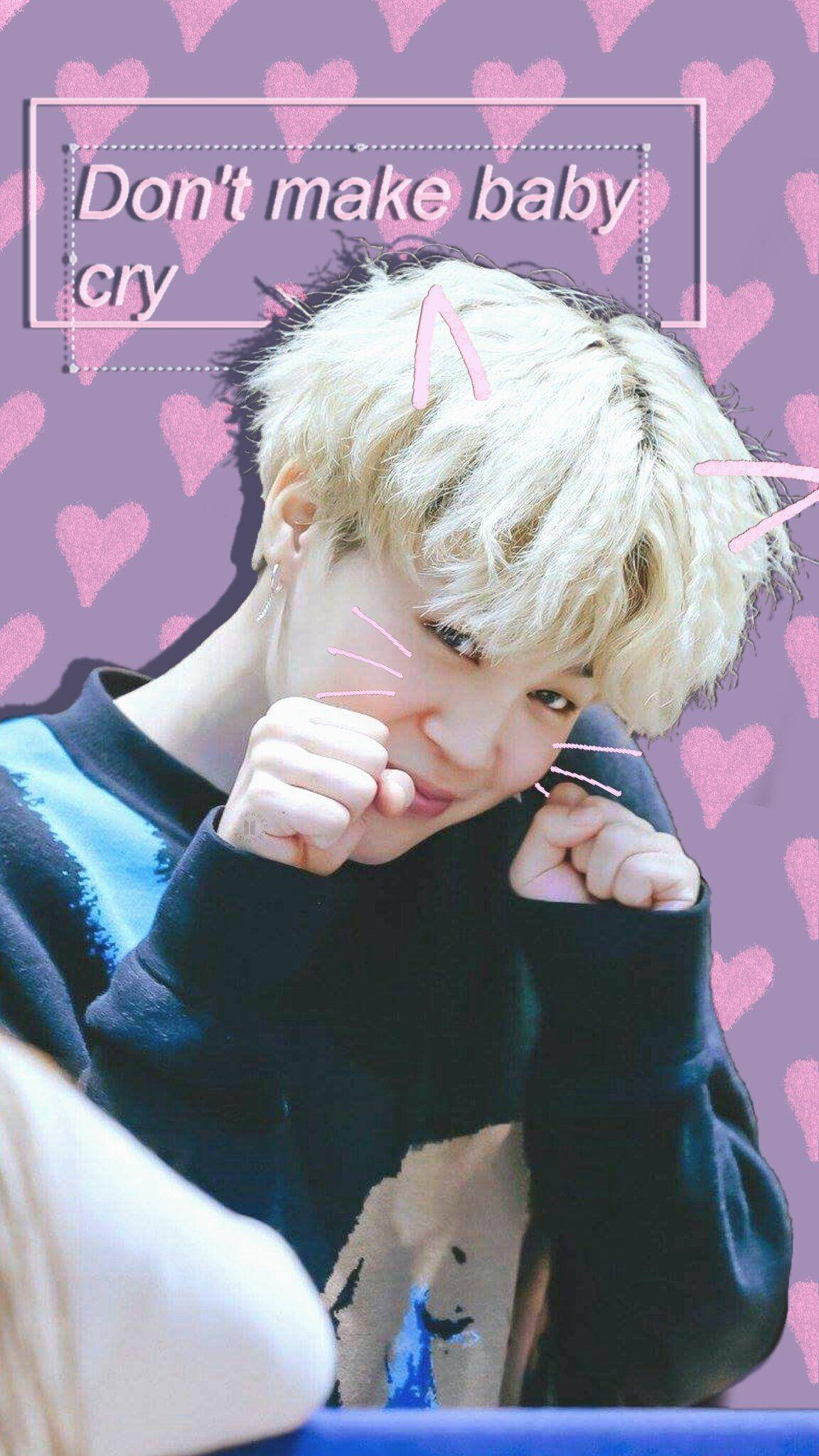 Χαριτωμένο BTS Jimin Cat Edit Ταπετσαρία
