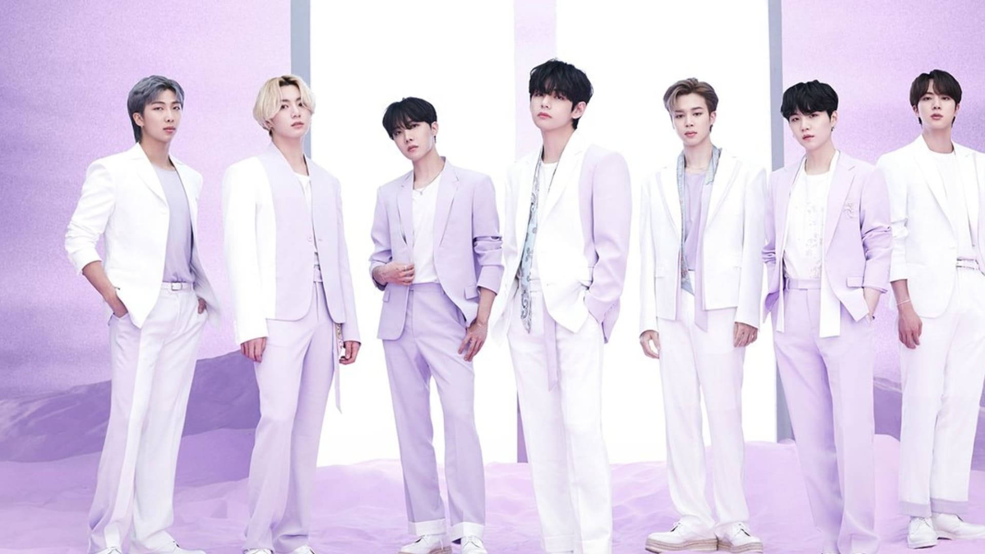 BTS K-Pop Παστέλ Μωβ Ταπετσαρία