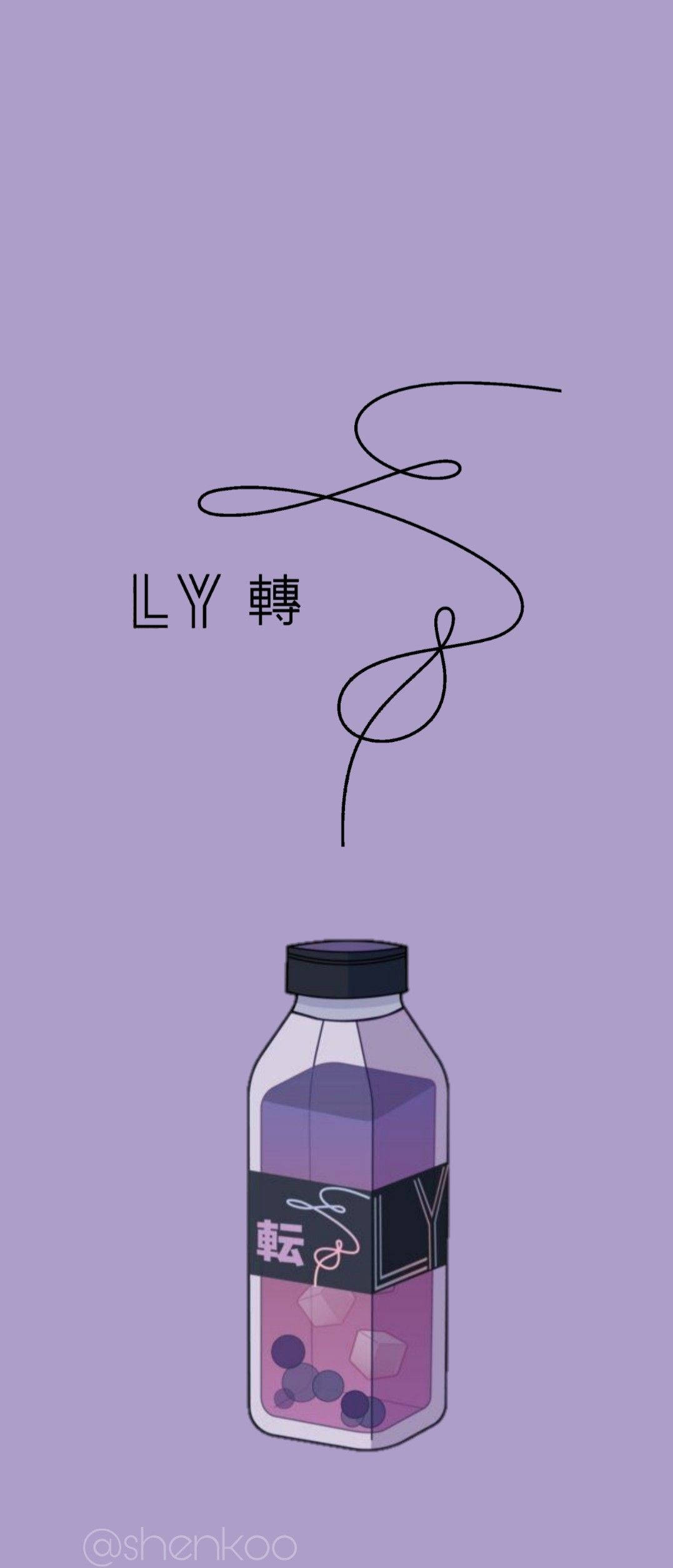 BTS Αισθητική Love Yourself Μωβ Ταπετσαρία