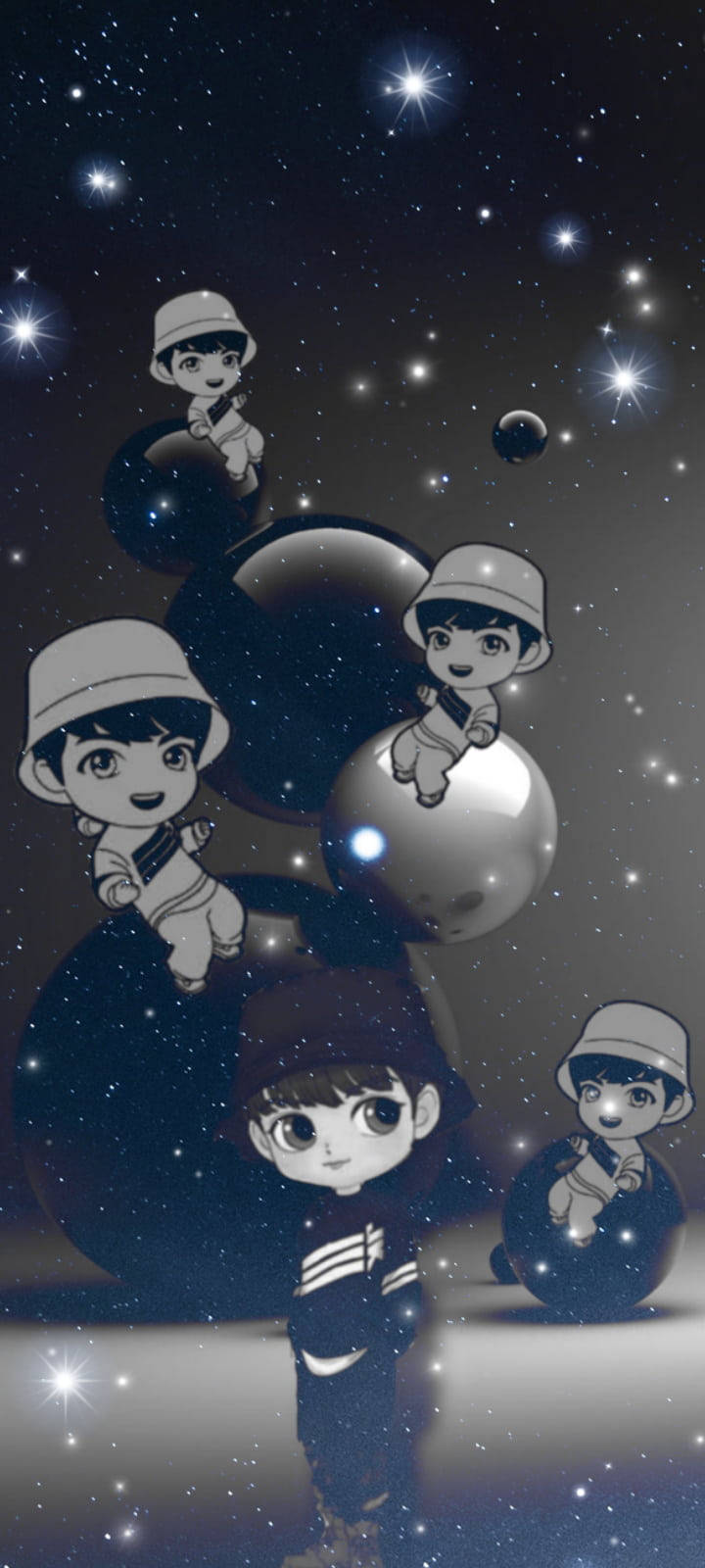 BTS Tinytan Jungkook Ασπρόμαυρο Ταπετσαρία