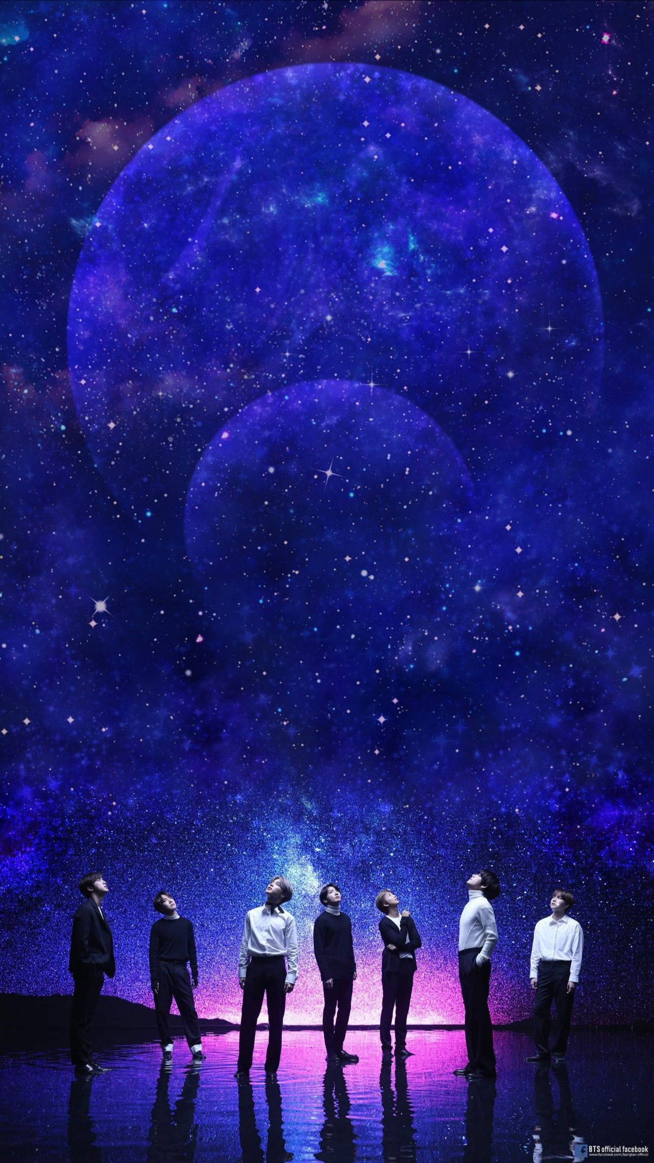 BTS σε Ιριδίζον Παστέλ Μωβ Ταπετσαρία