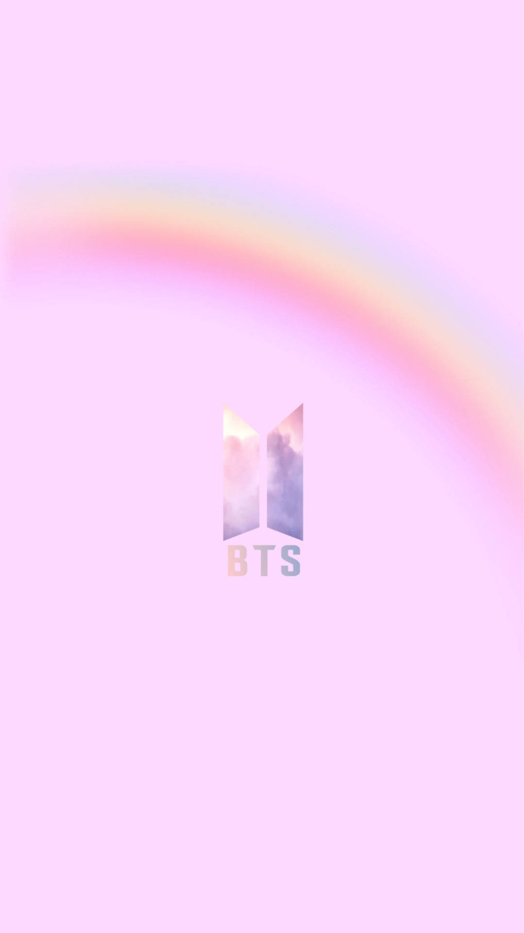 BTS Λογότυπο Ροζ Ουράνιο Τόξο Ταπετσαρία