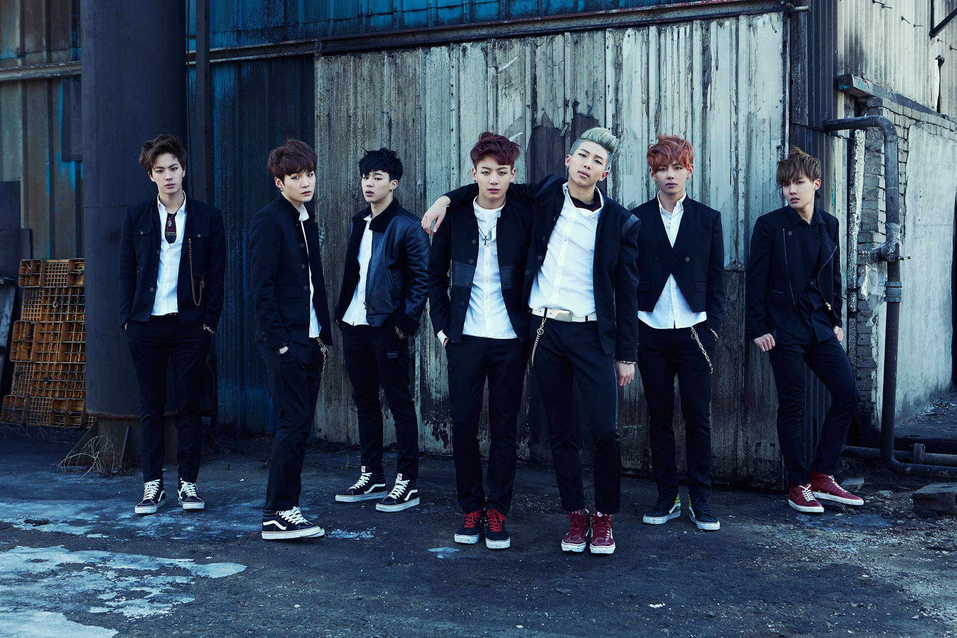 Cool BTS με μαύρα μπουφάν ταπετσαρία. — Bts Ταπετσαρία